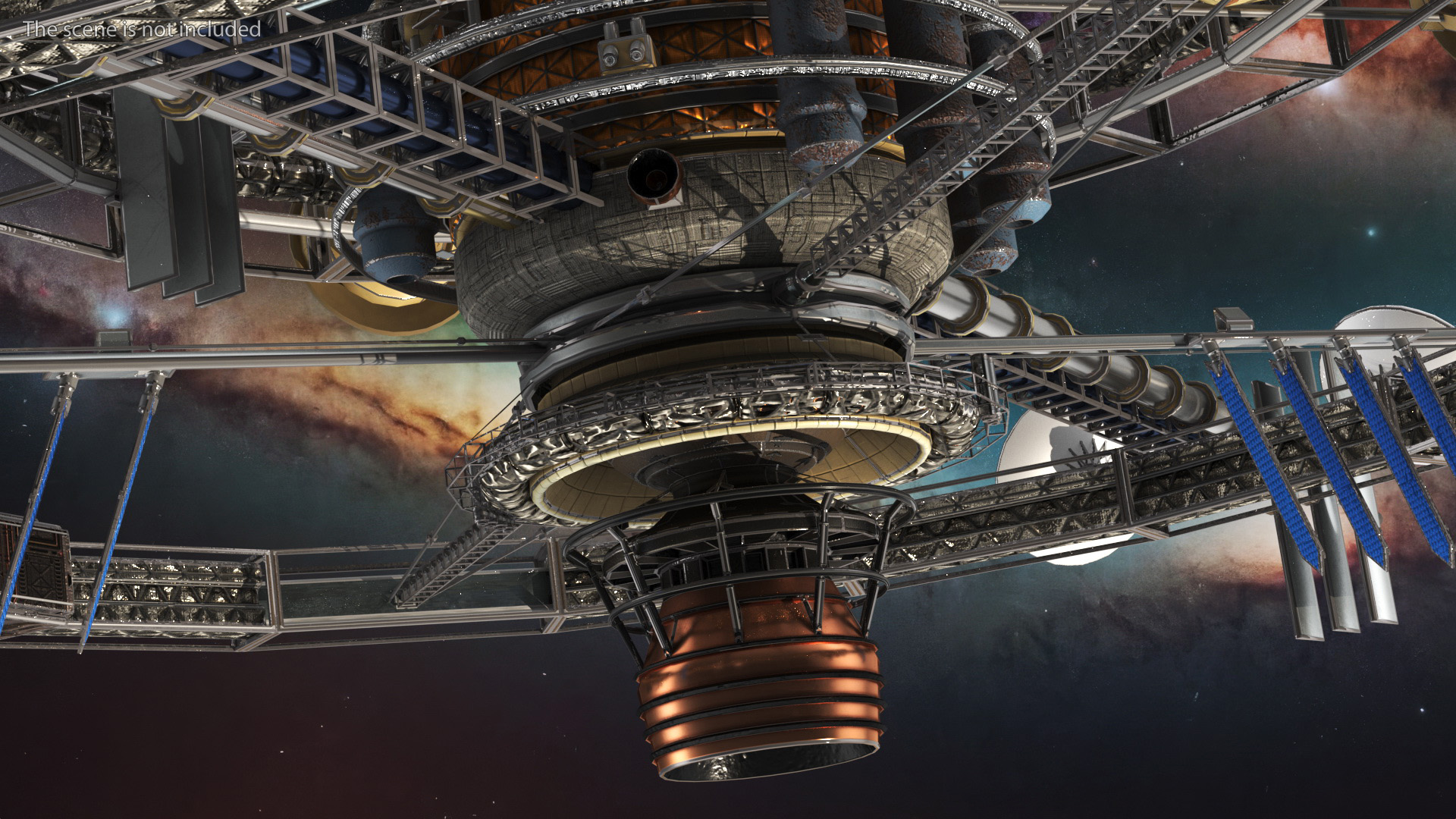 3D Steampunk Space Station model