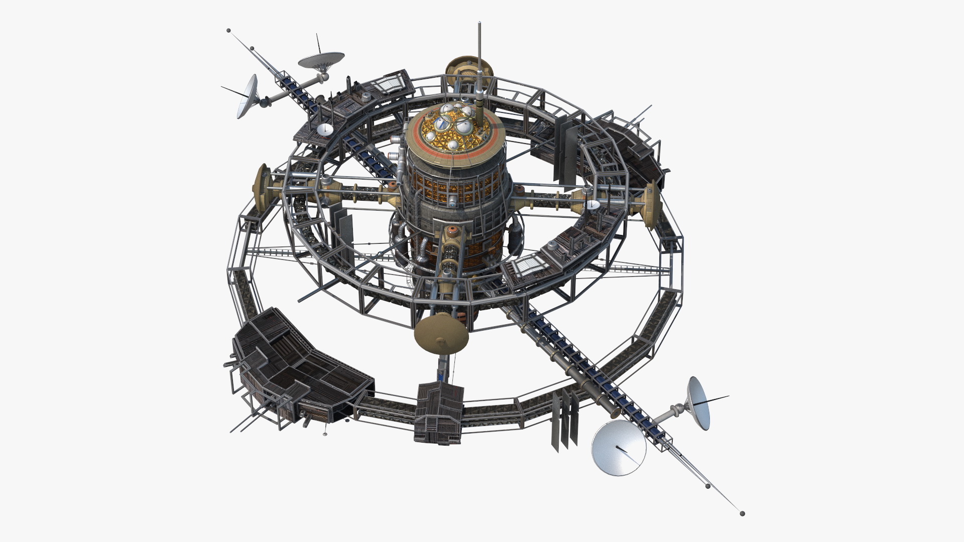 3D Steampunk Space Station model