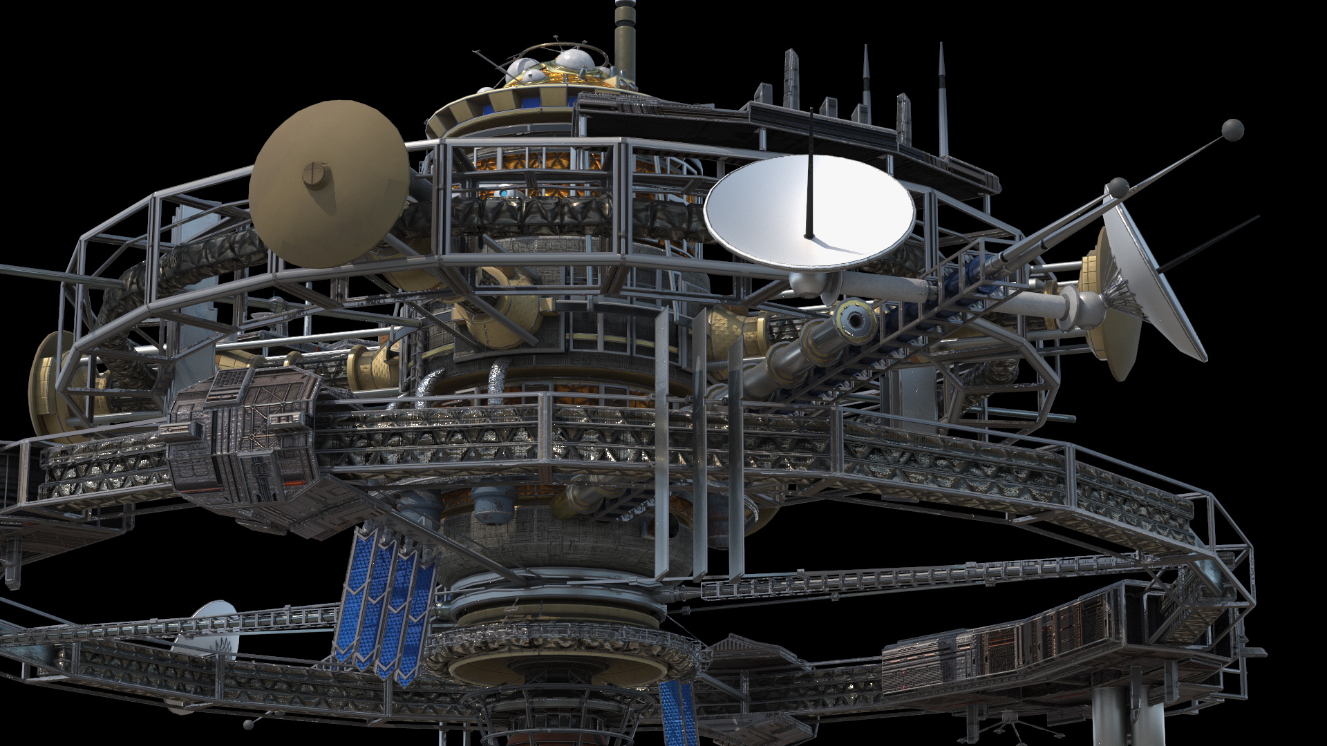 3D Steampunk Space Station model