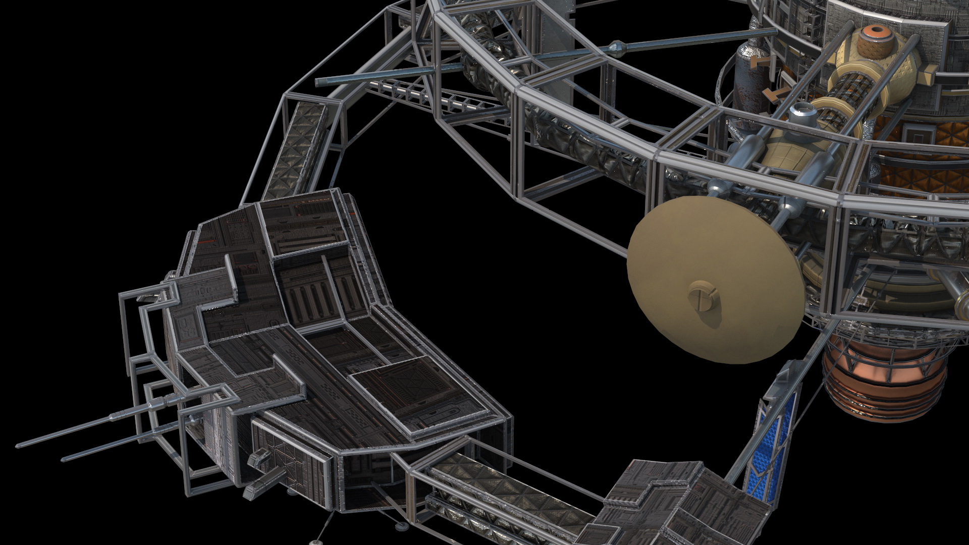 3D Steampunk Space Station model