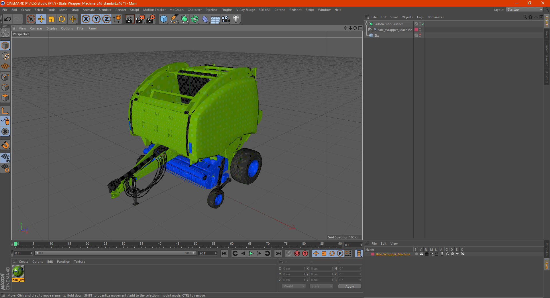 3D model Bale Wrapper Machine