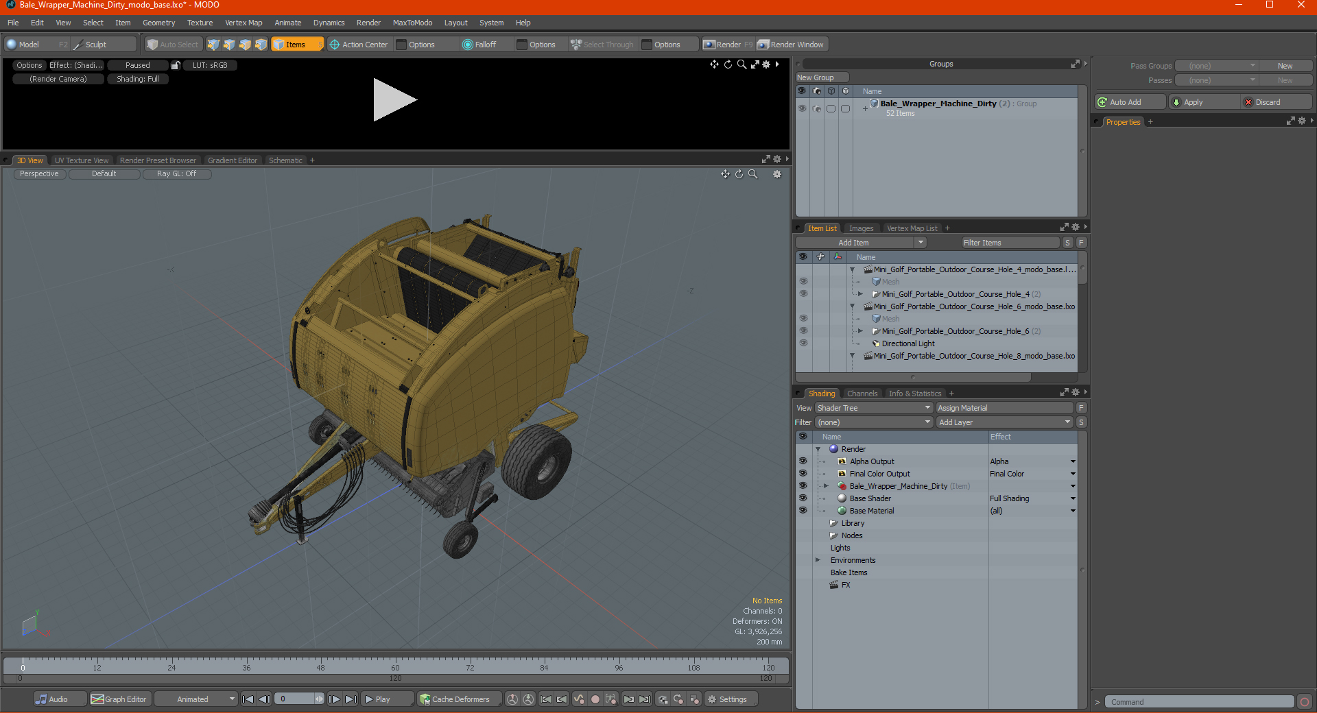 3D model Bale Wrapper Machine