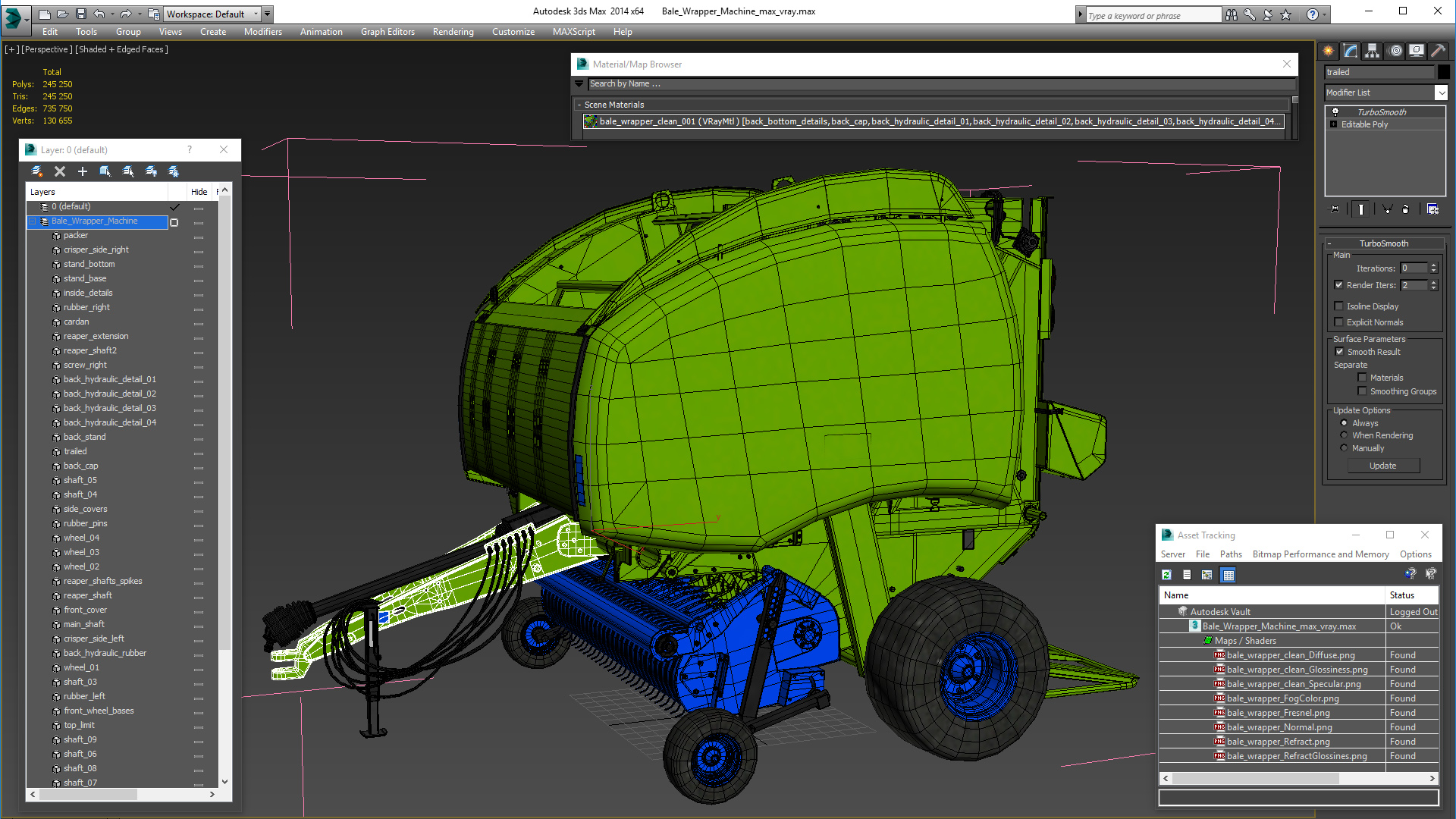 3D model Bale Wrapper Machine