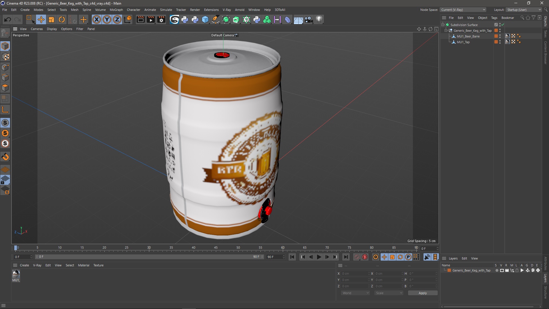 3D model Generic Beer Keg with Tap