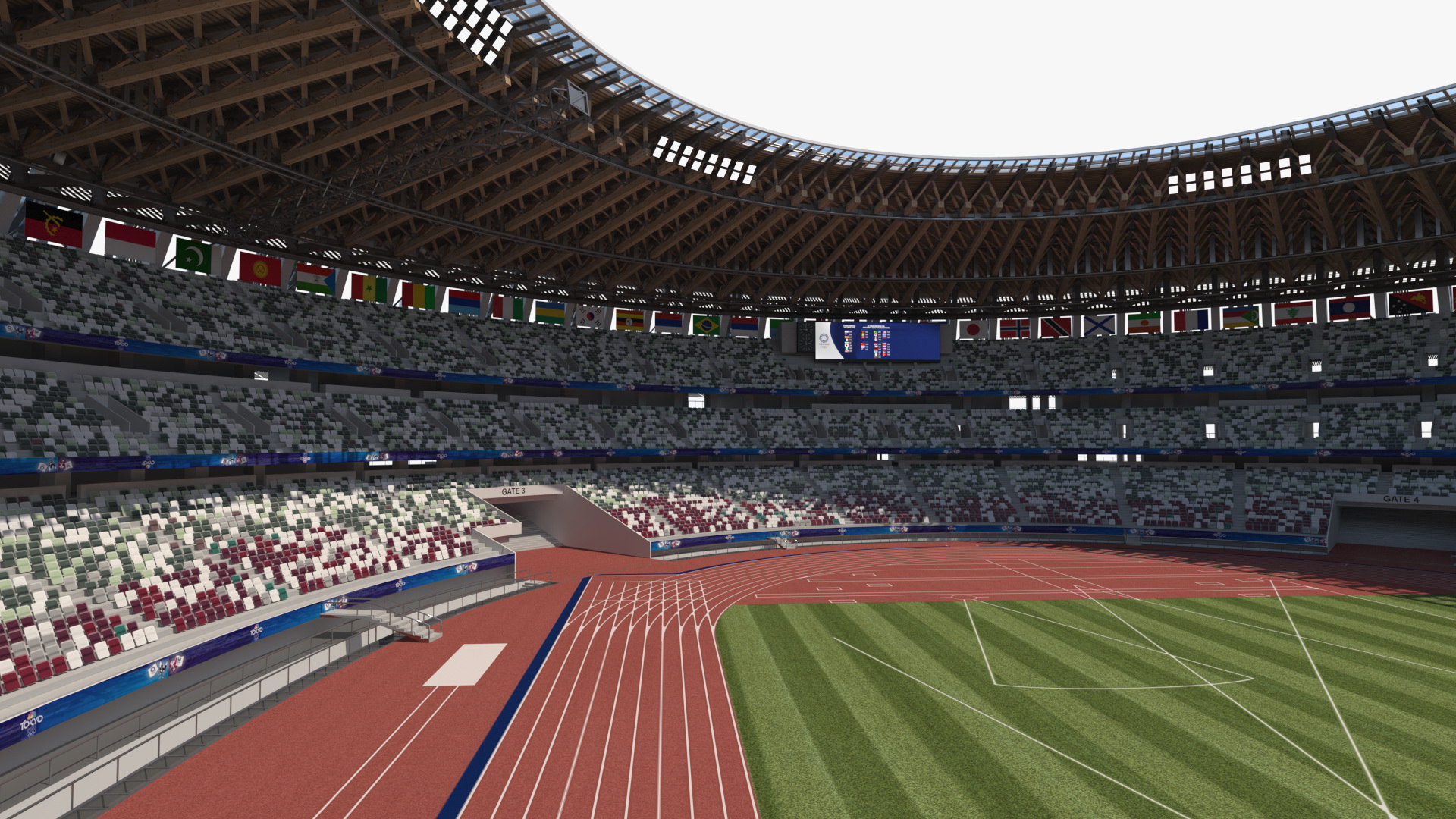 New National Olympic Stadium Tokyo 3D model