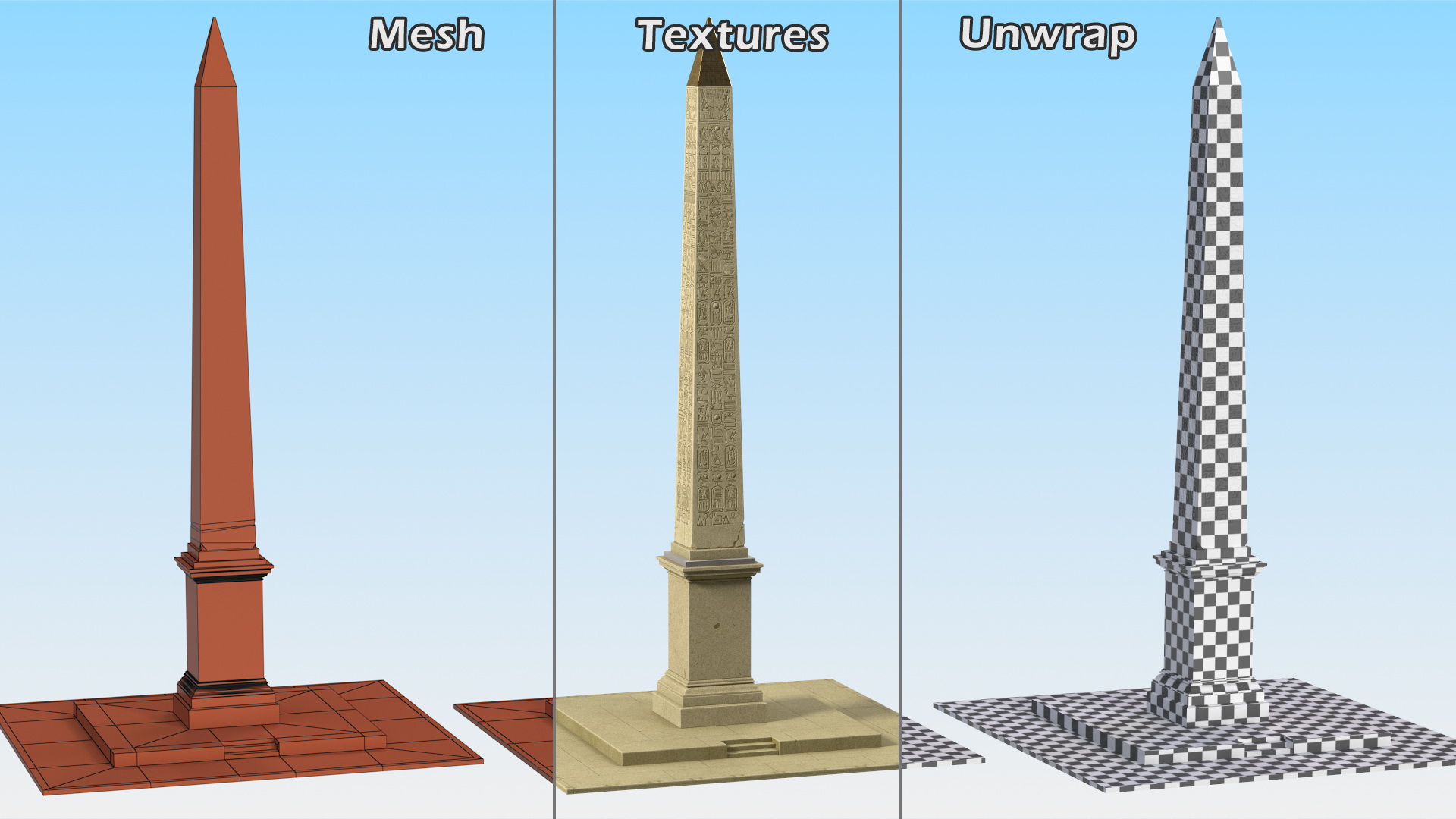 3D model Ancient Egyptian Obelisks