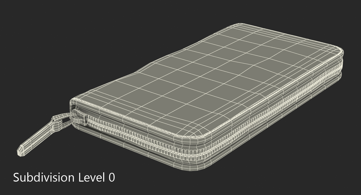 3D Zip Around Wallet Black model