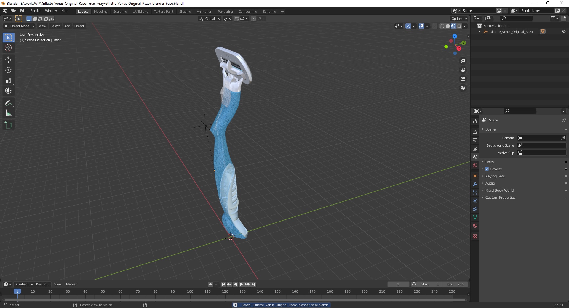 Gillette Venus Original Razor 3D model