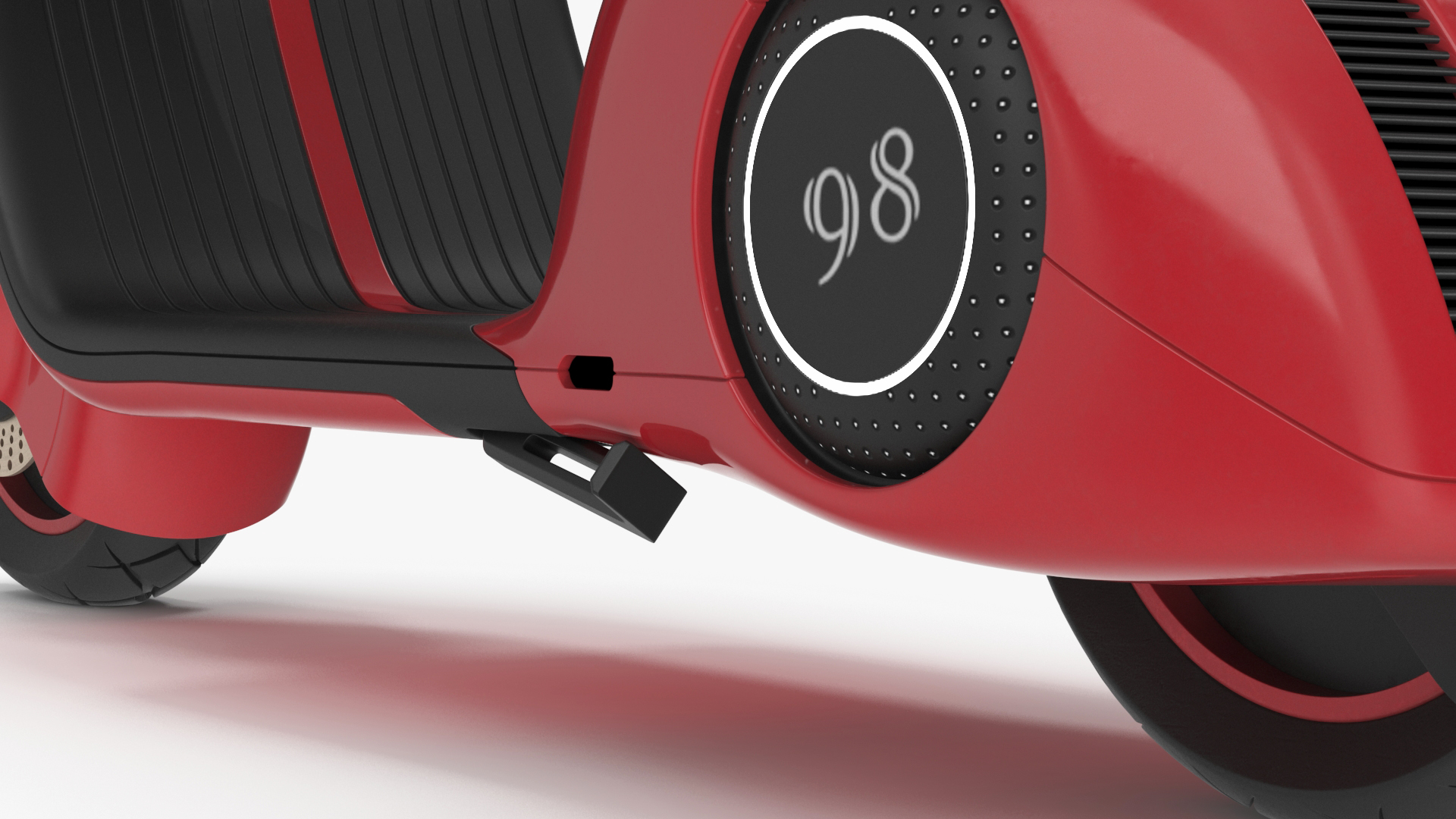 Concept Red Electric Scooter Vespa 98 Lights On 3D