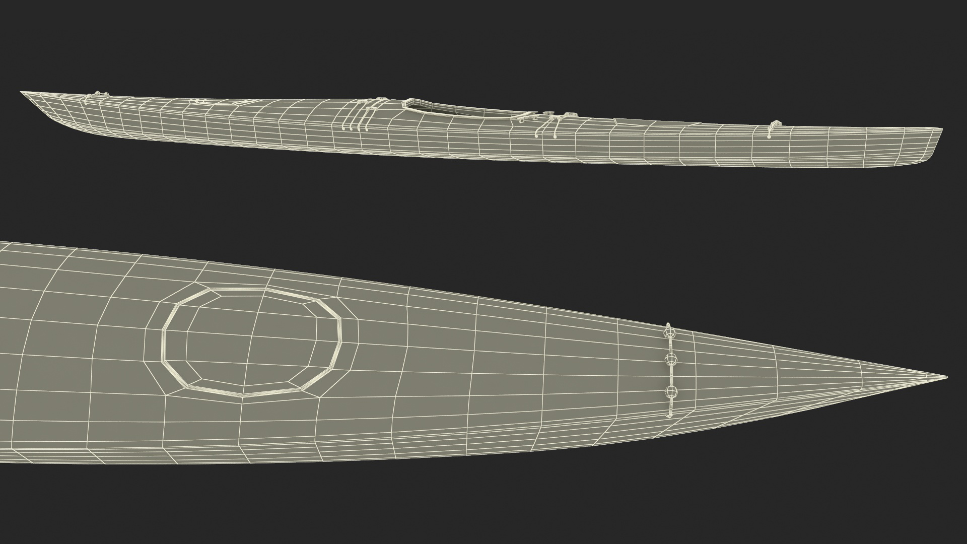 Wooden Kayak 3D