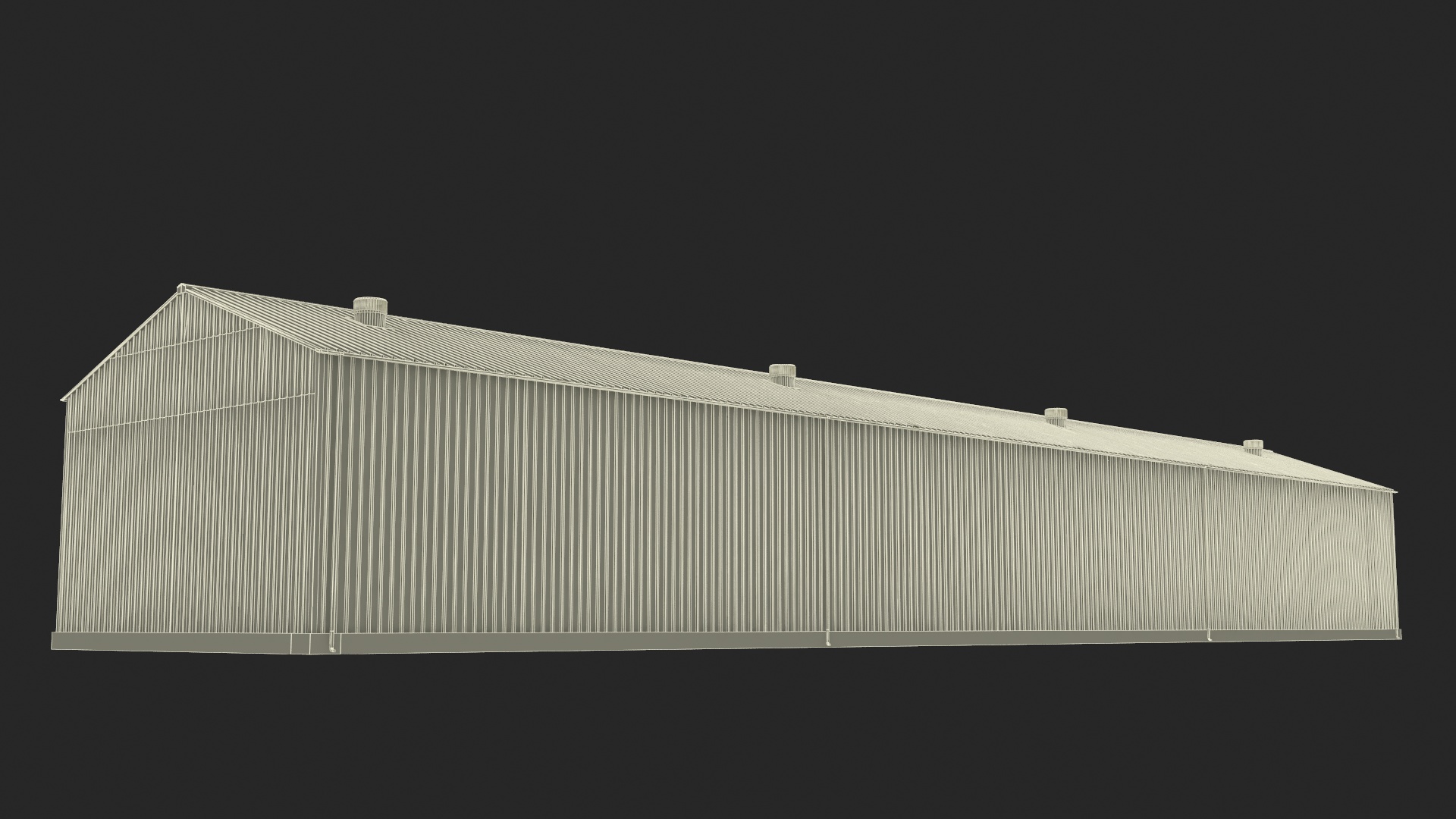 Industrial Warehouse Building with Doors for Vehicle Access 3D model
