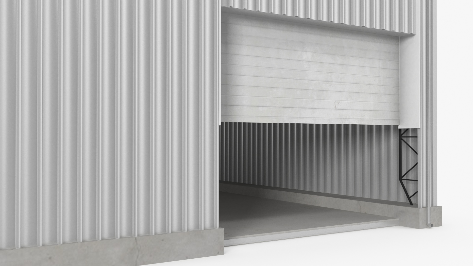 Industrial Warehouse Building with Doors for Vehicle Access 3D model
