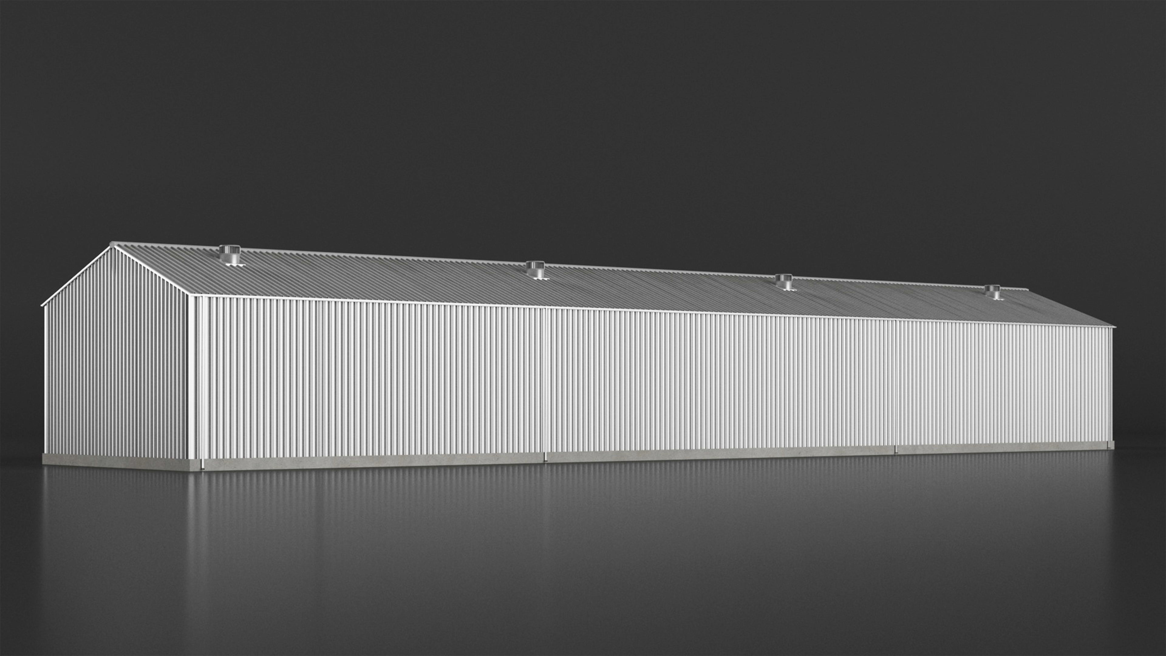 Industrial Warehouse Building with Doors for Vehicle Access 3D model