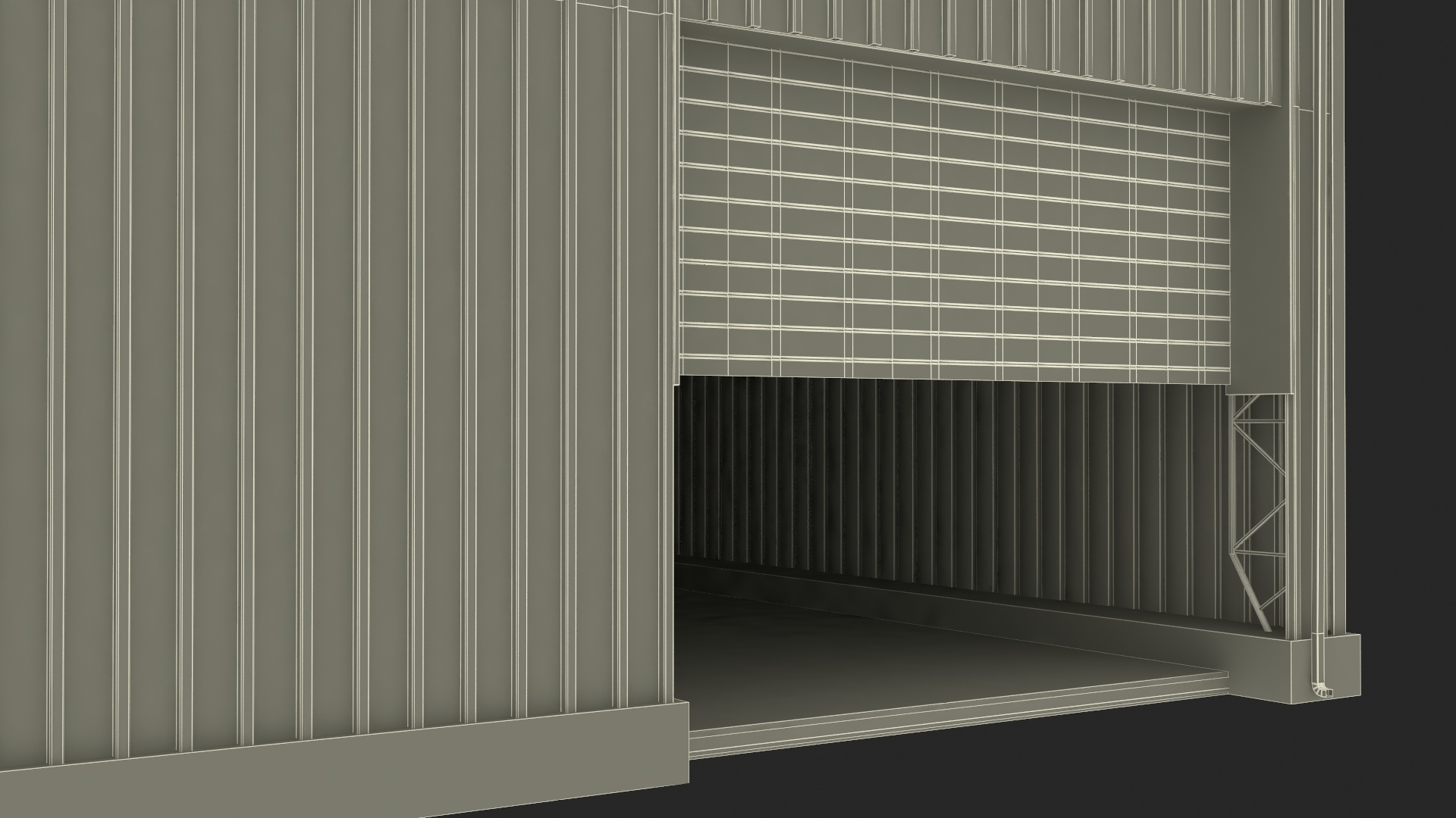 Industrial Warehouse Building with Doors for Vehicle Access 3D model