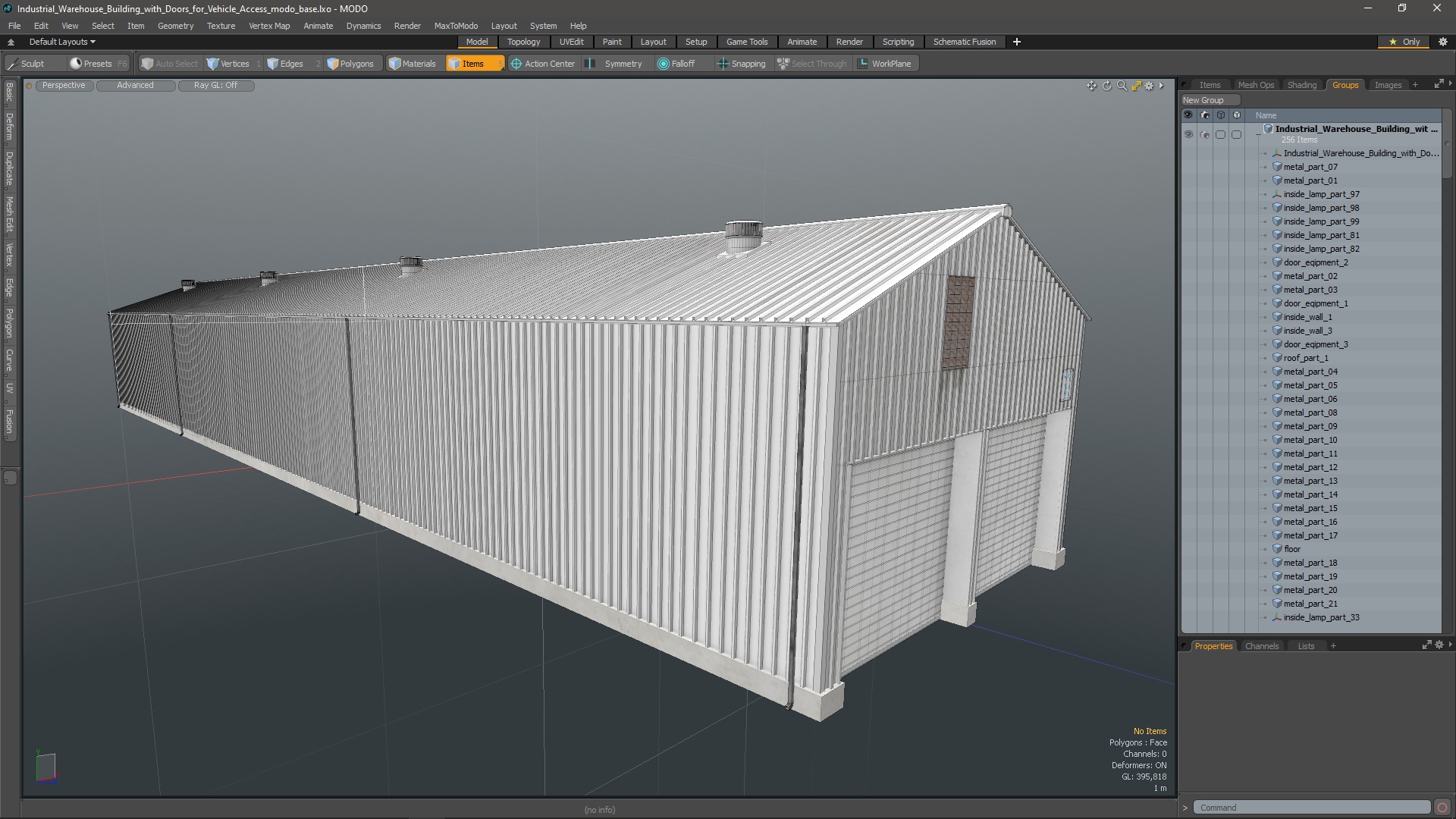 Industrial Warehouse Building with Doors for Vehicle Access 3D model