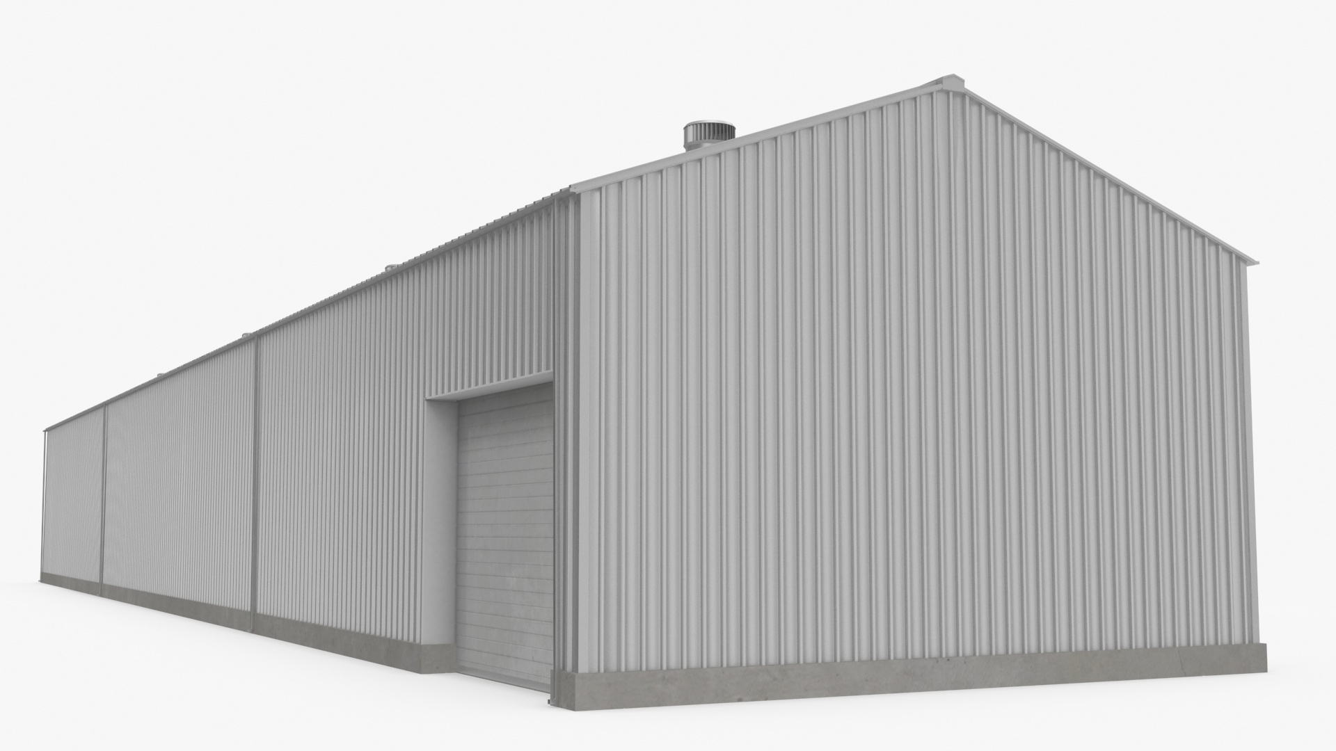 Industrial Warehouse Building with Doors for Vehicle Access 3D model