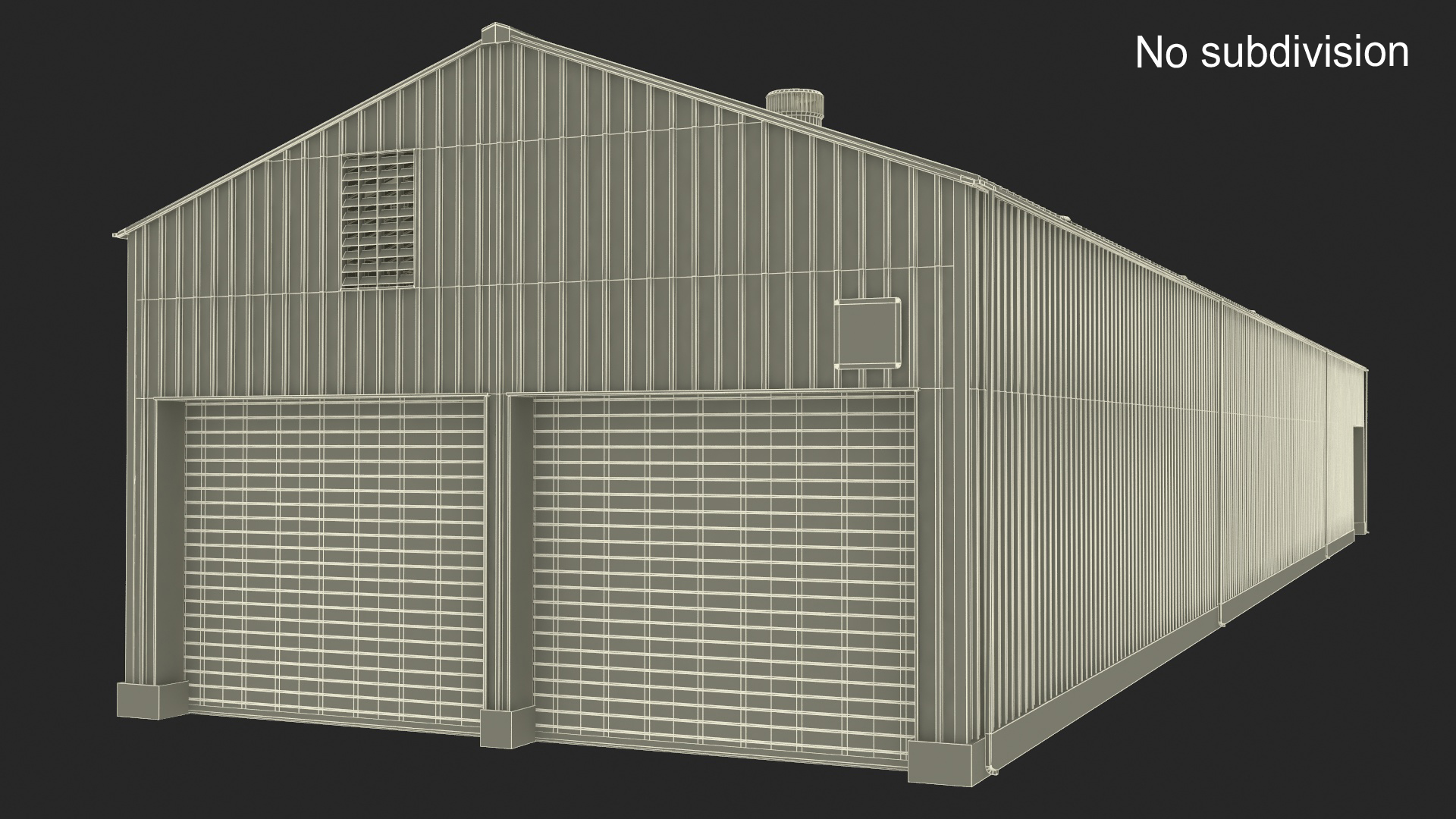 Industrial Warehouse Building with Doors for Vehicle Access 3D model