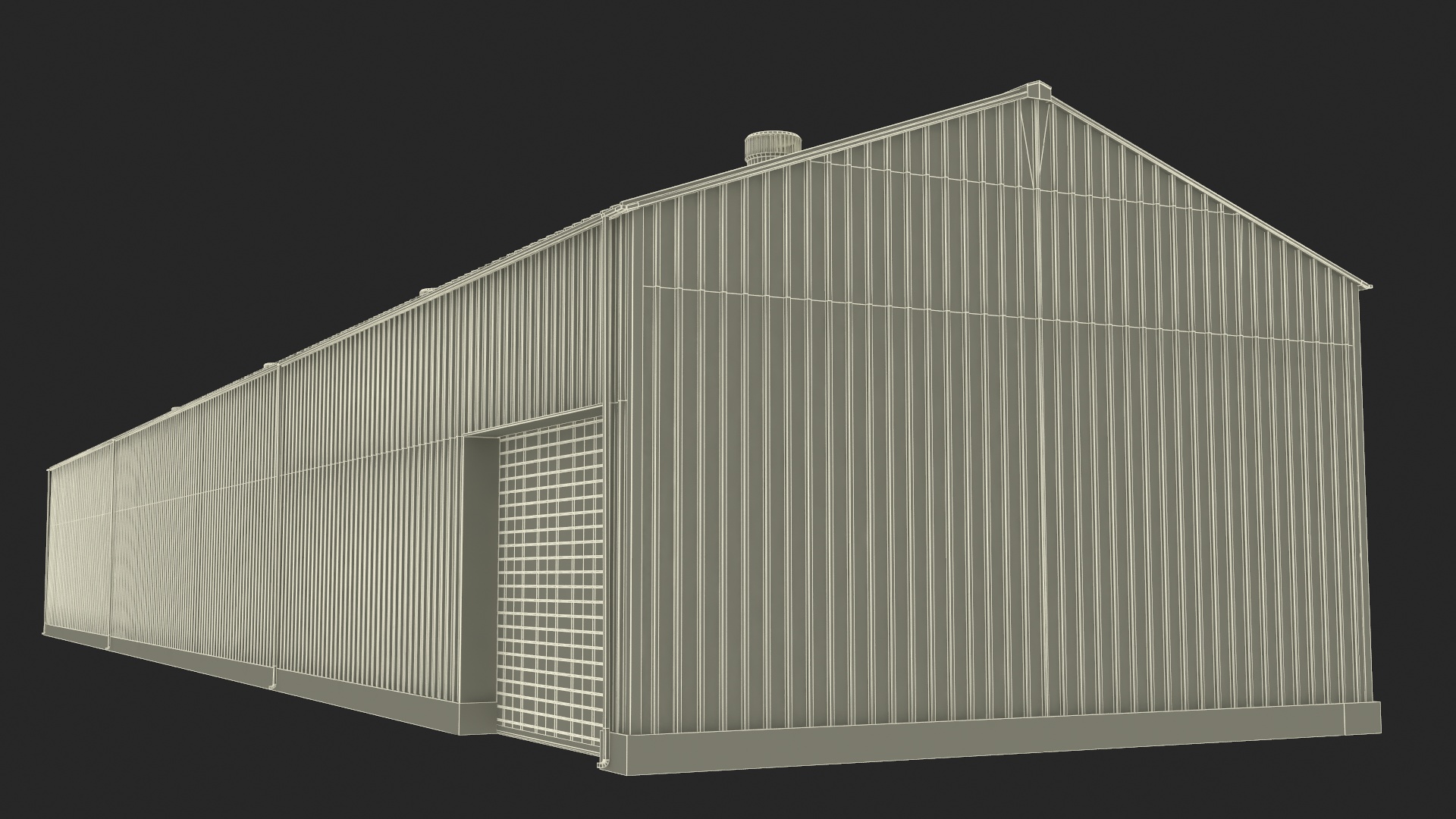 Industrial Warehouse Building with Doors for Vehicle Access 3D model