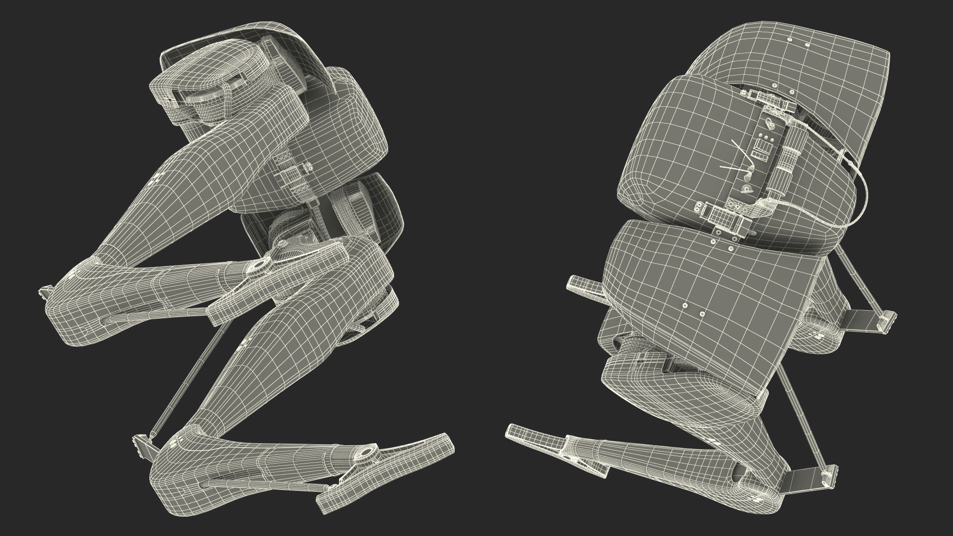 3D model Delivery Robot Grey Rigged for Cinema 4D