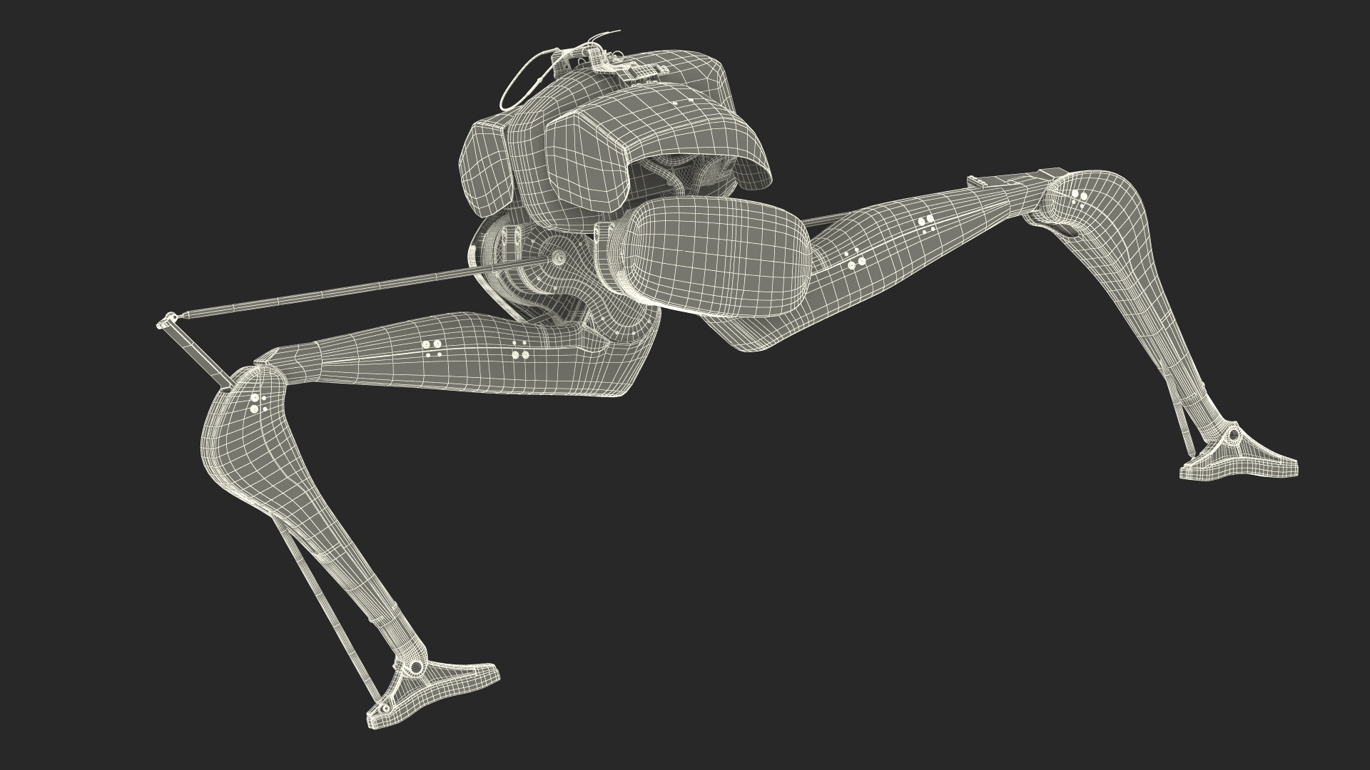 3D model Delivery Robot Grey Rigged for Cinema 4D