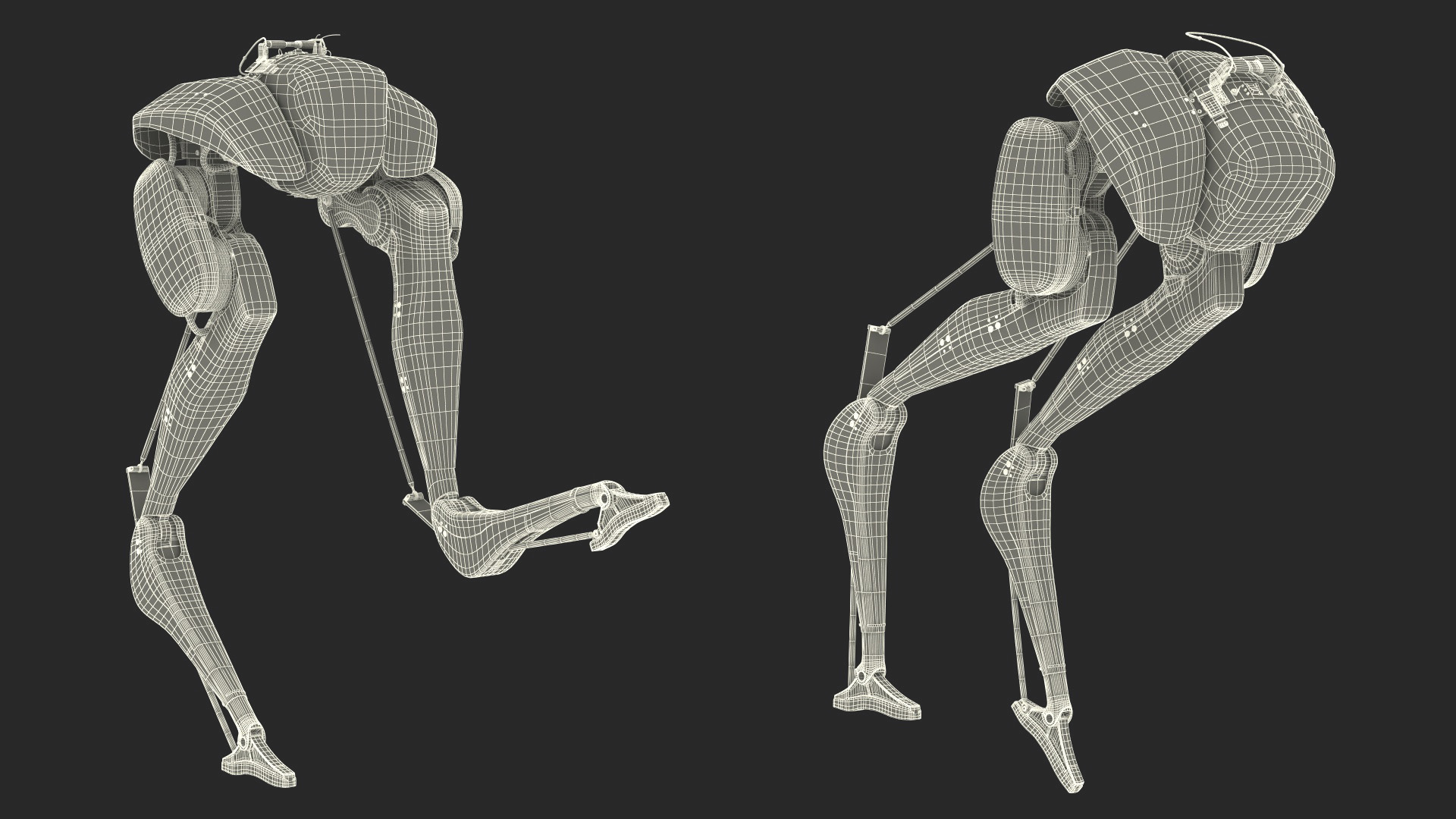 3D model Delivery Robot Grey Rigged for Cinema 4D