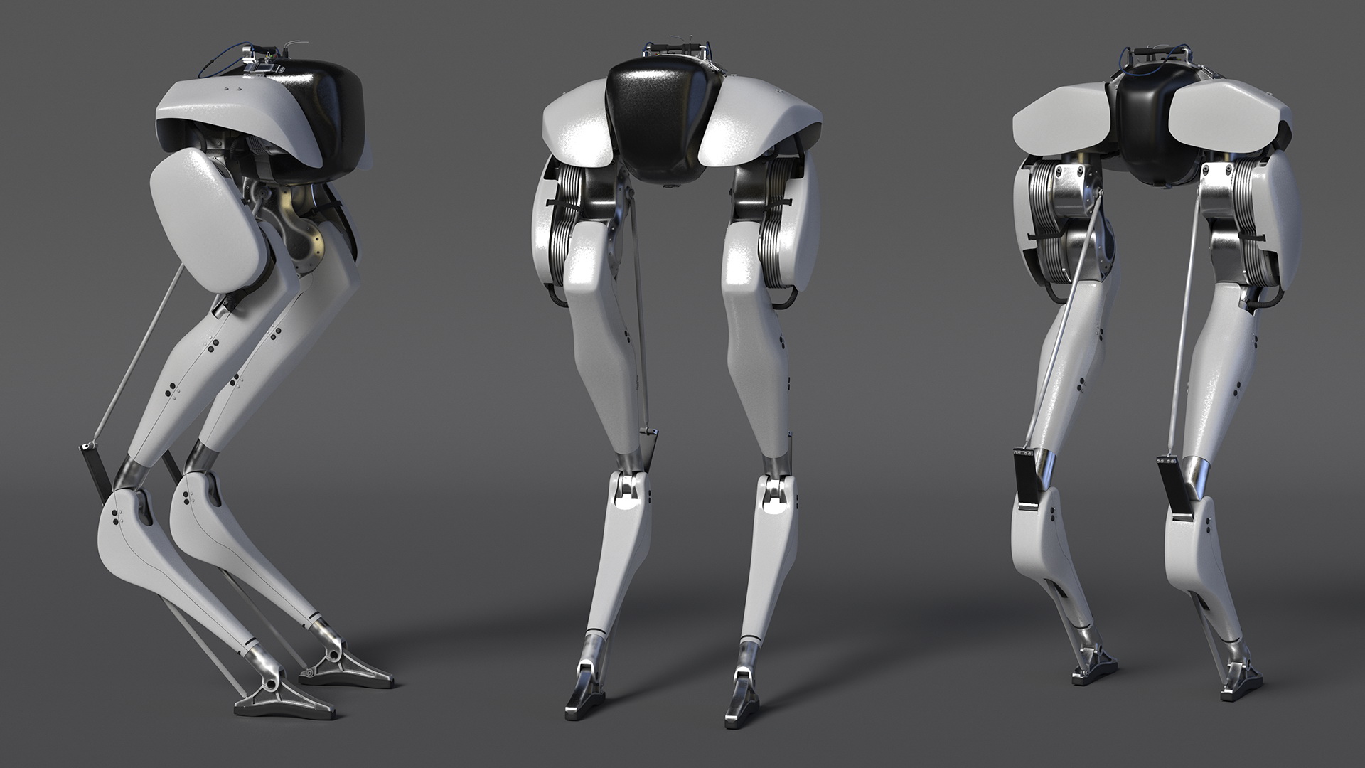 3D model Delivery Robot Grey Rigged for Cinema 4D