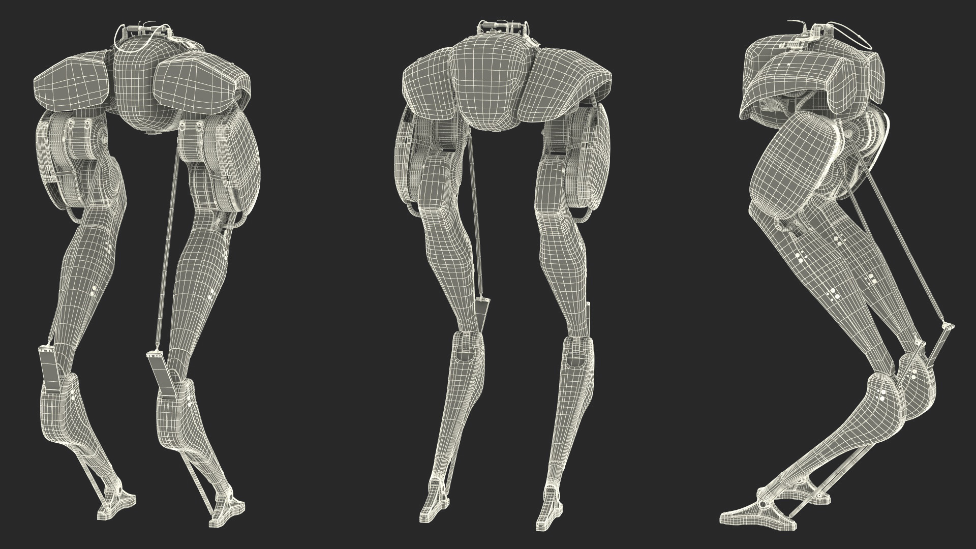 3D model Delivery Robot Grey Rigged for Cinema 4D