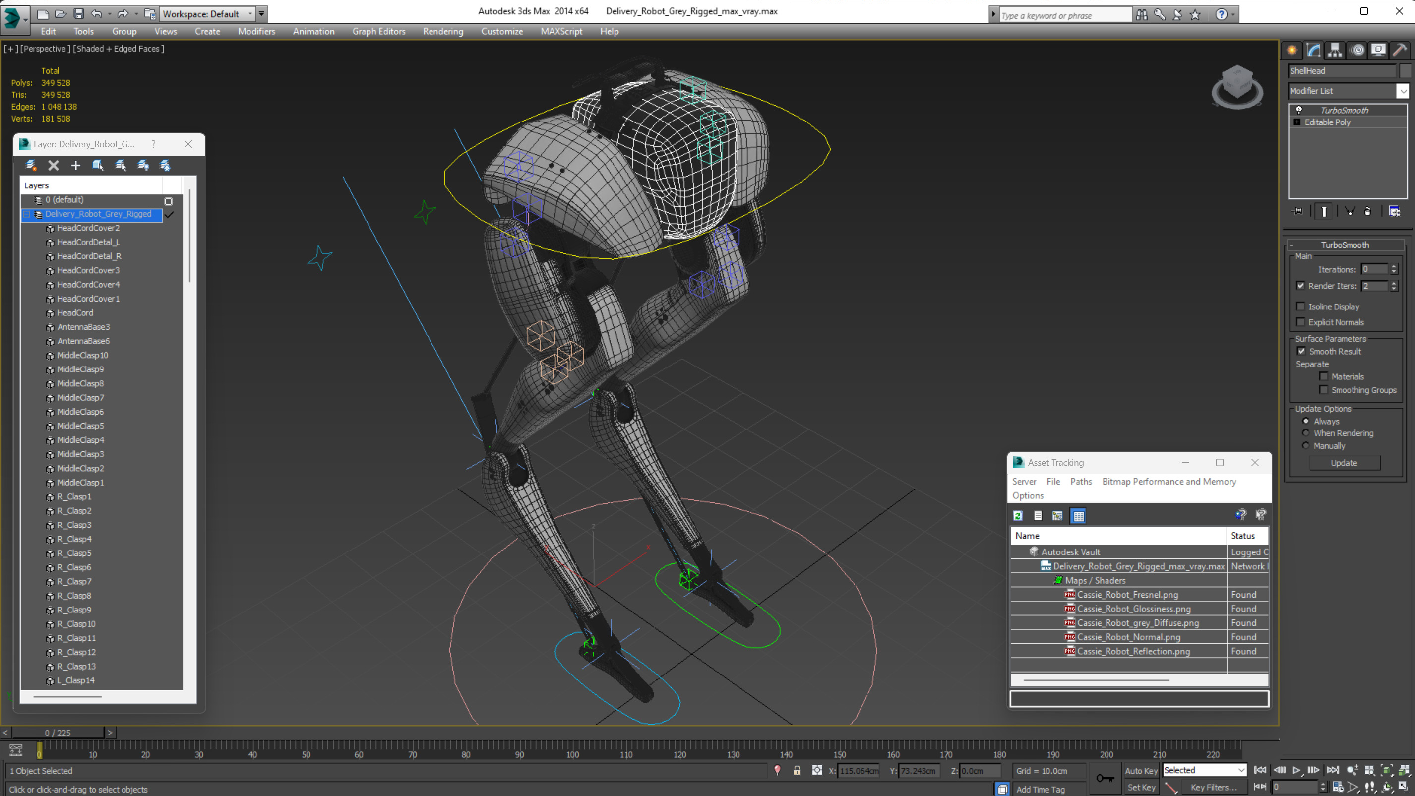 3D model Delivery Robot Grey Rigged for Cinema 4D