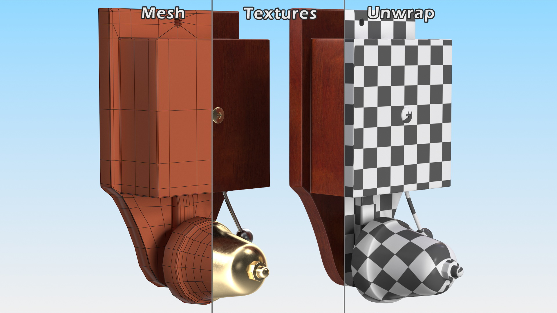 3D model Wall Mounted Retro Striker Doorbell