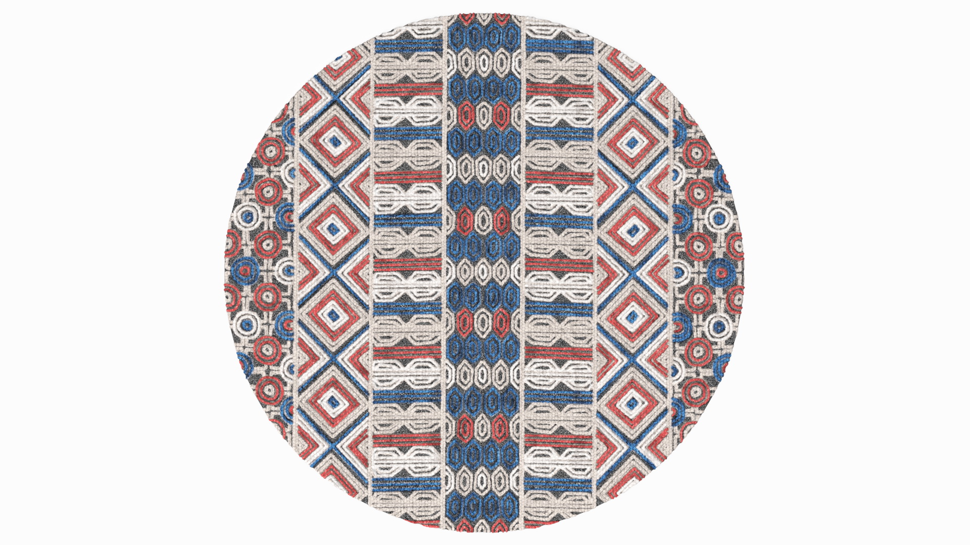 Round Wool Rug 3D model
