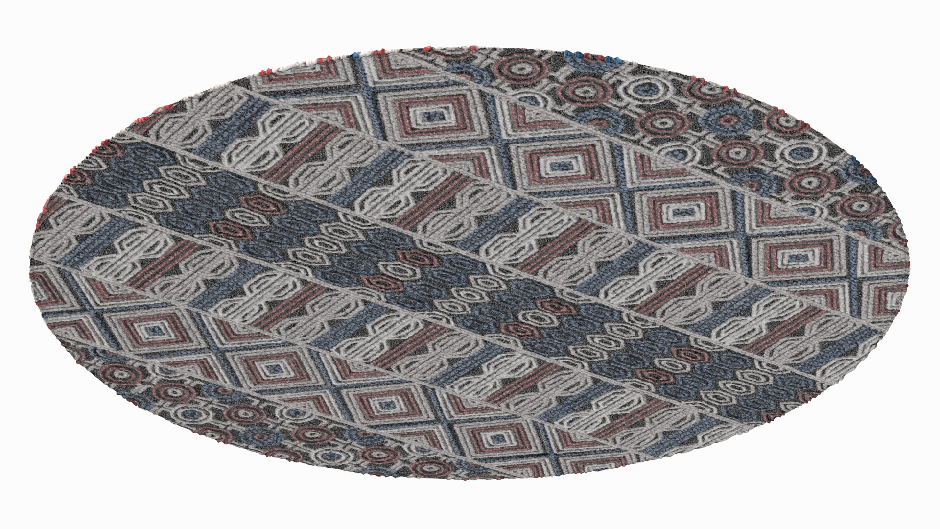 Round Wool Rug 3D model