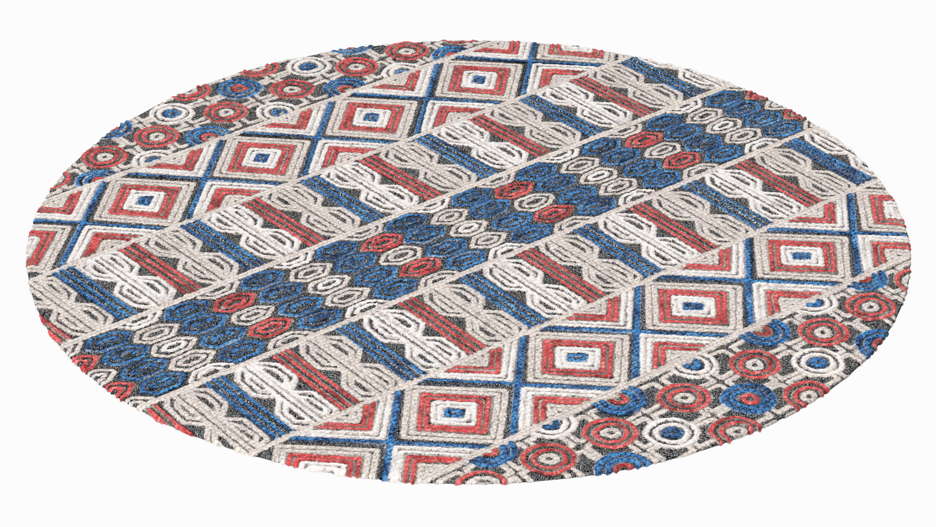 Round Wool Rug 3D model