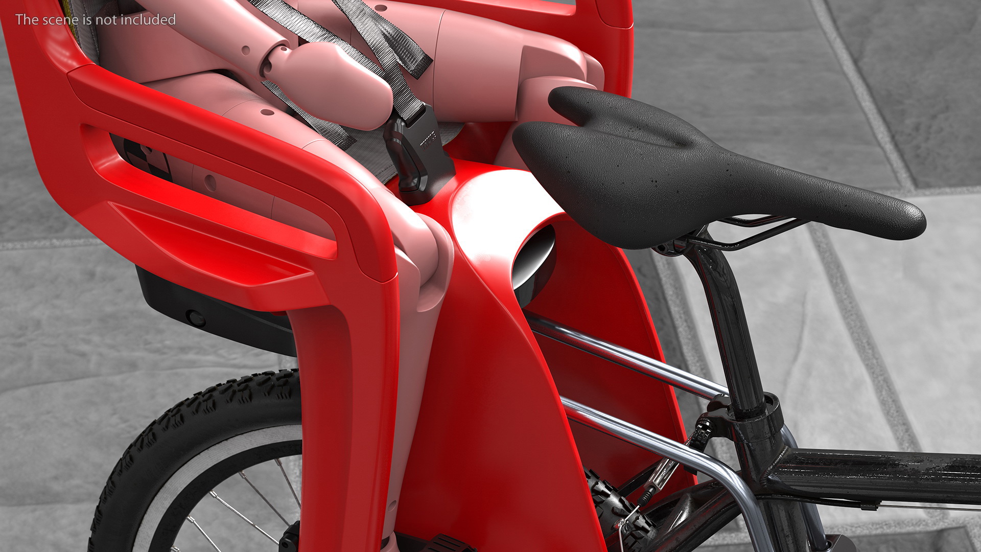 Child Crash Test Dummy in Bike Safety Seat 3D