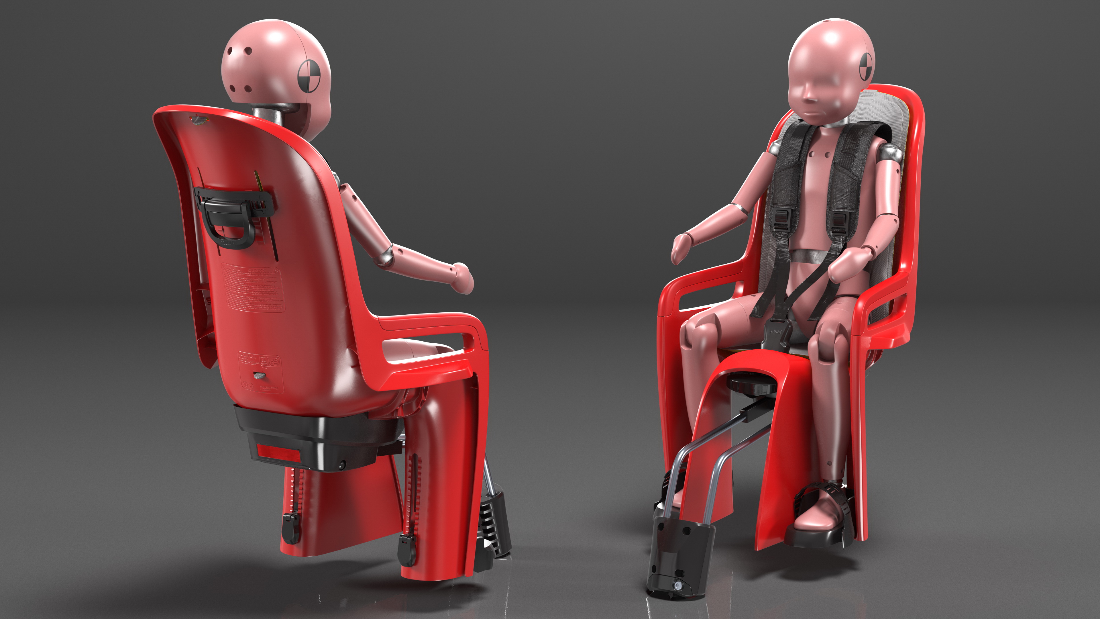 Child Crash Test Dummy in Bike Safety Seat 3D