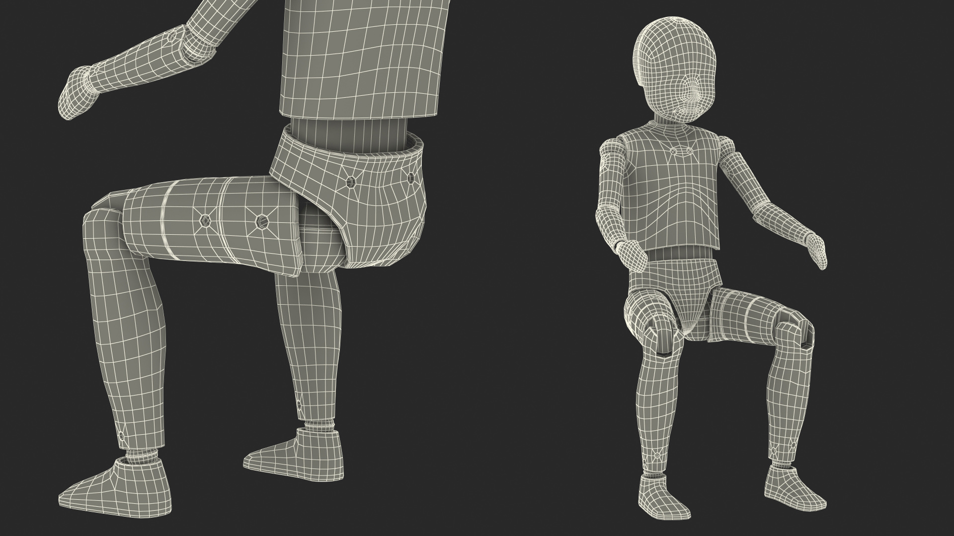 Child Crash Test Dummy in Bike Safety Seat 3D