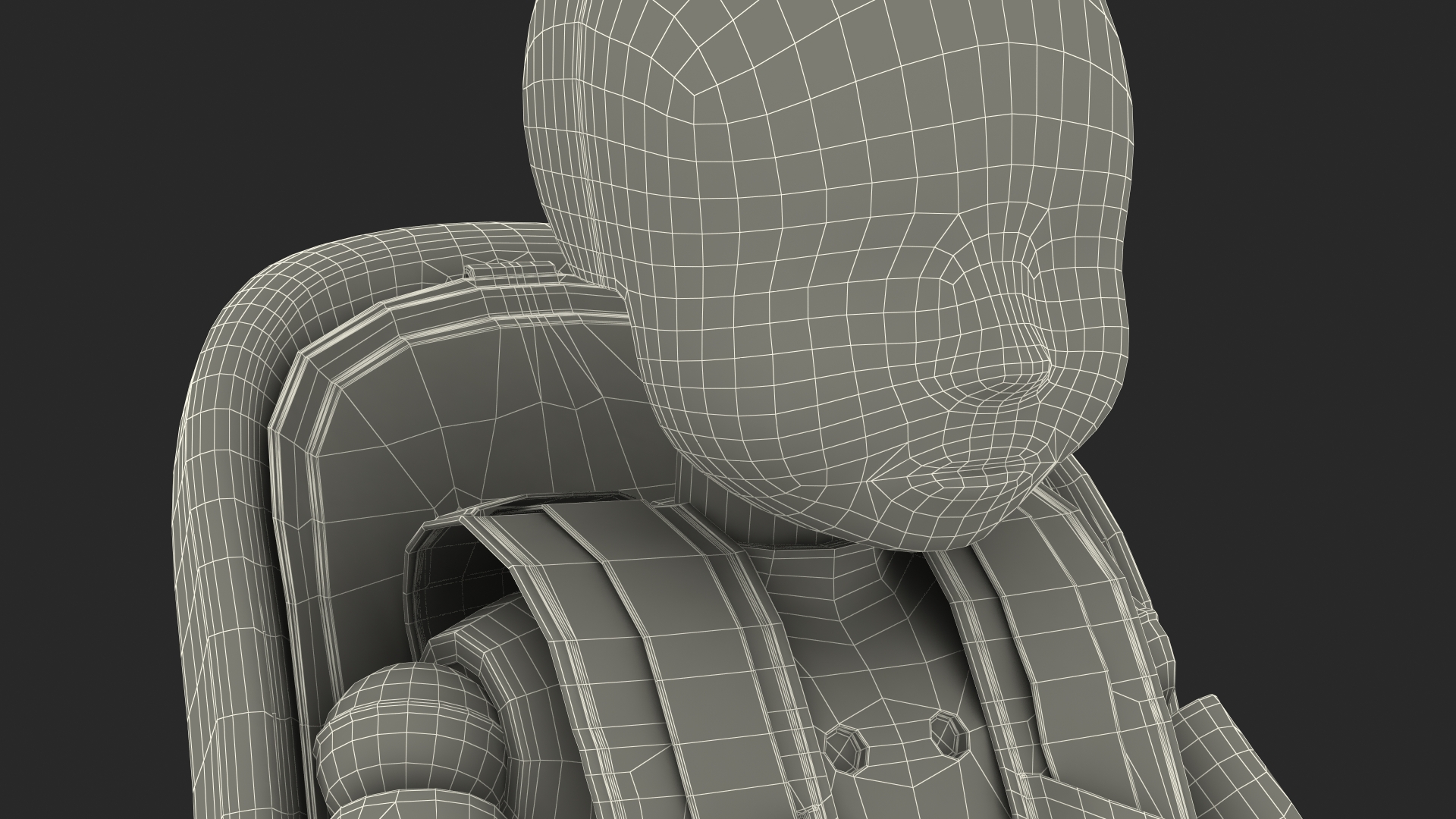 Child Crash Test Dummy in Bike Safety Seat 3D