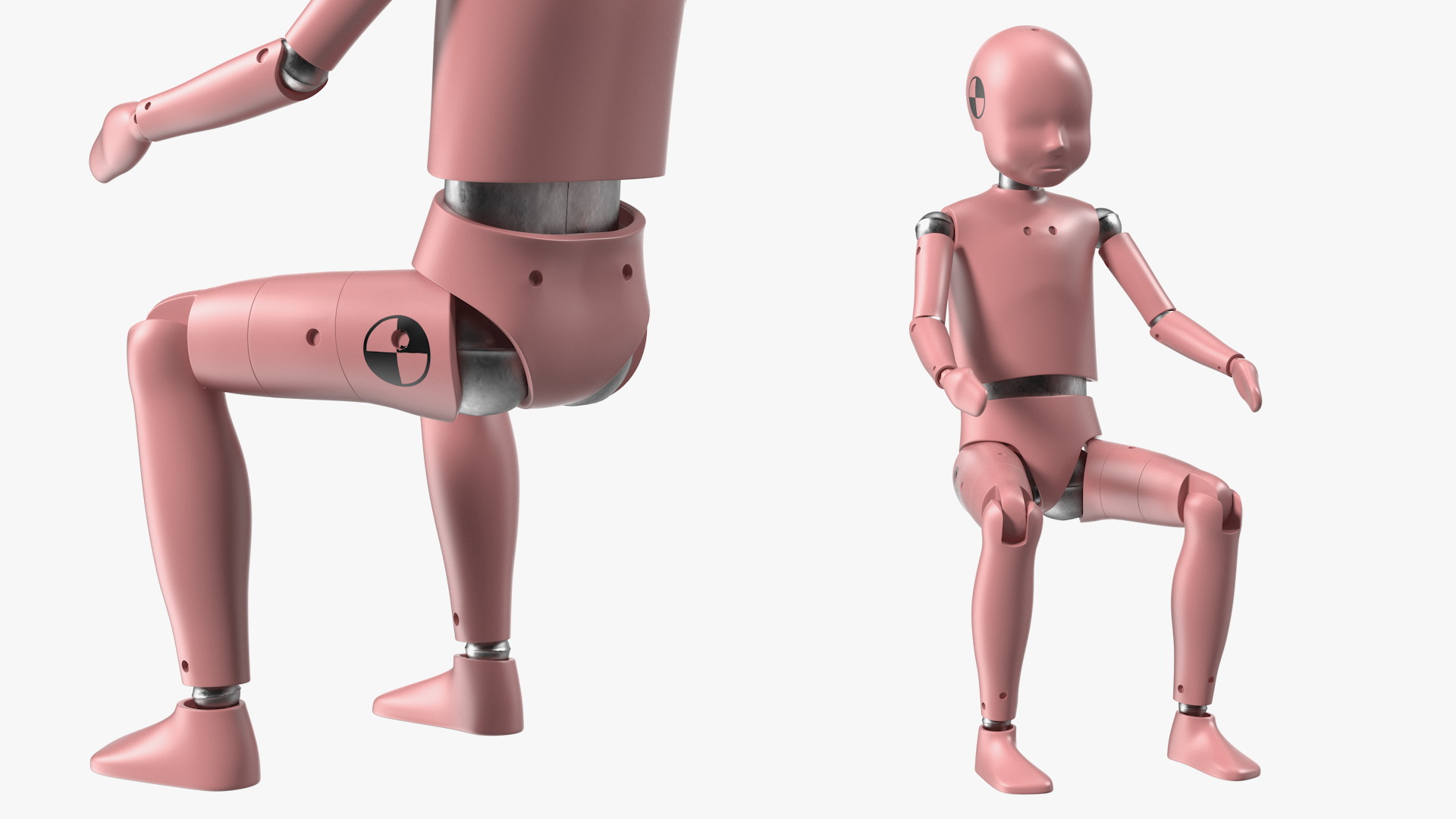 Child Crash Test Dummy in Bike Safety Seat 3D