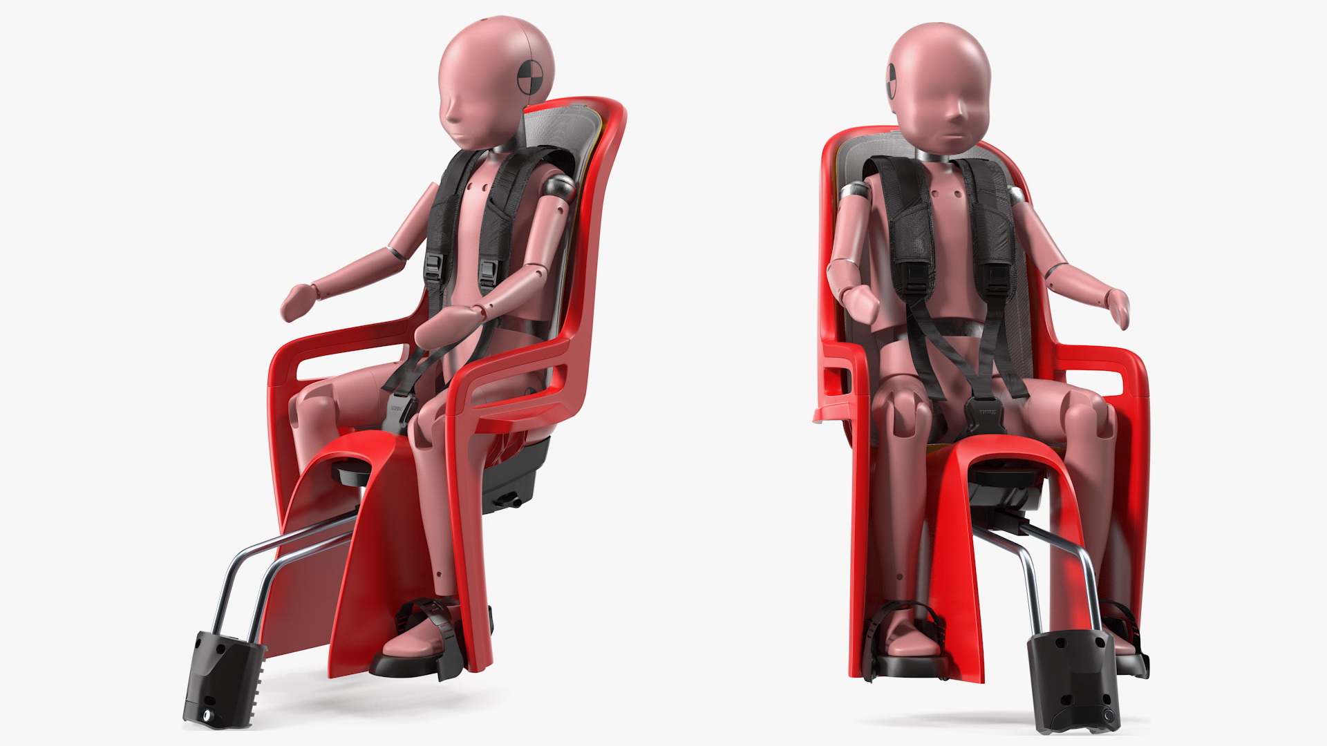 Child Crash Test Dummy in Bike Safety Seat 3D