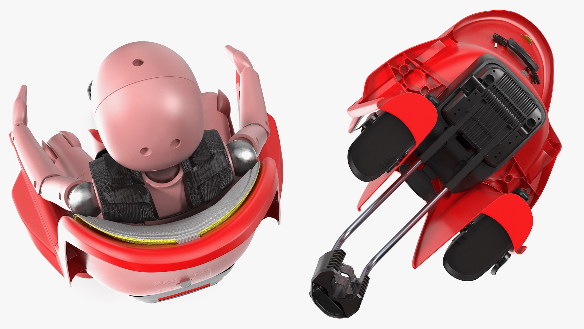 Child Crash Test Dummy in Bike Safety Seat 3D