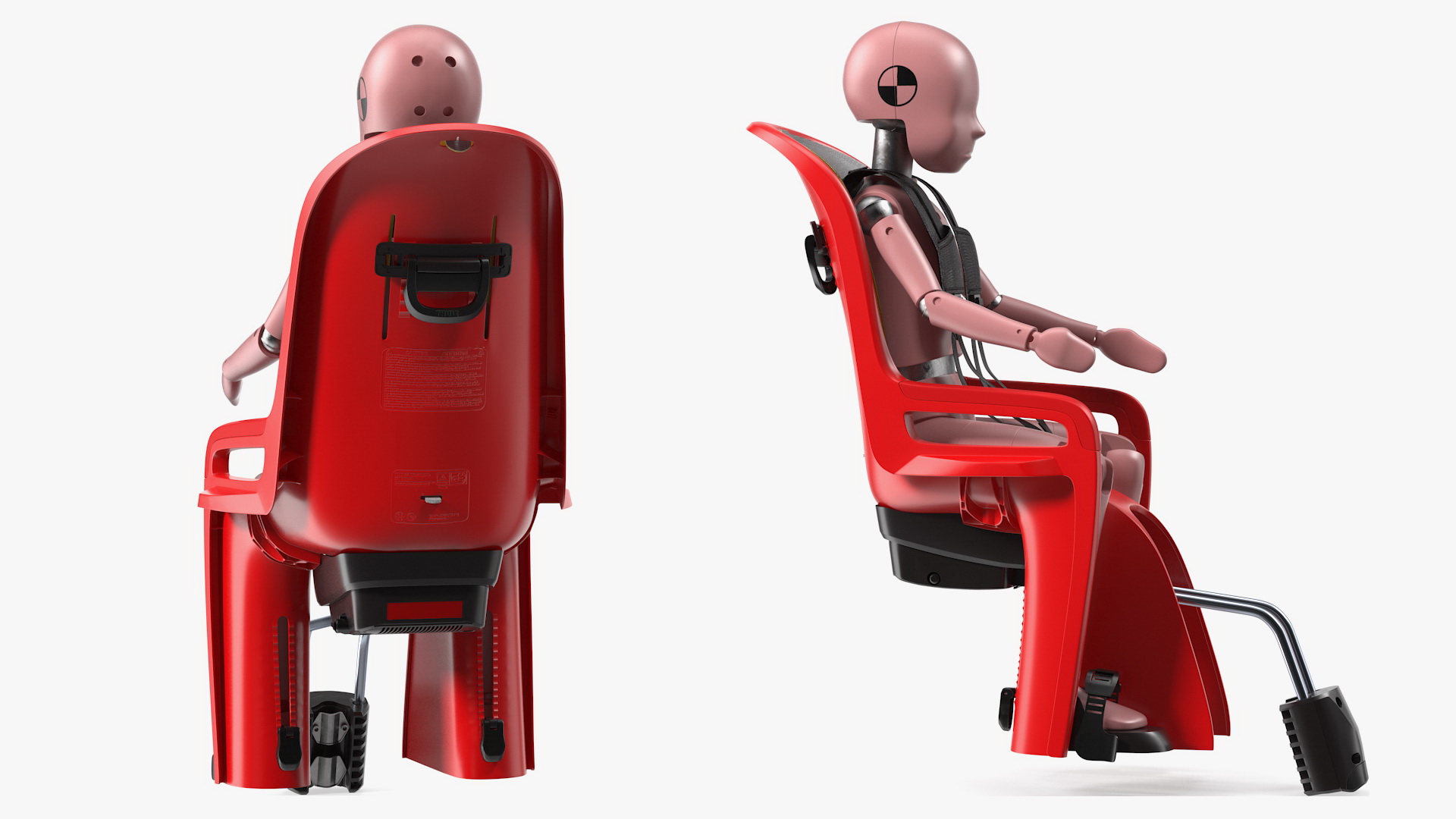 Child Crash Test Dummy in Bike Safety Seat 3D