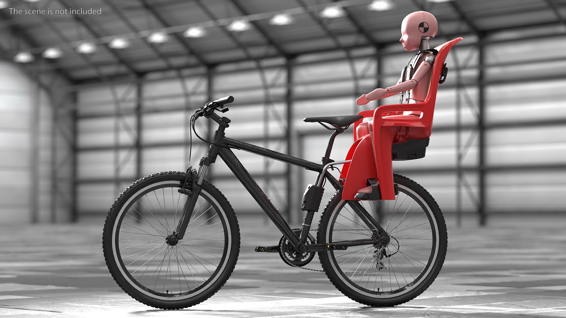 Child Crash Test Dummy in Bike Safety Seat 3D