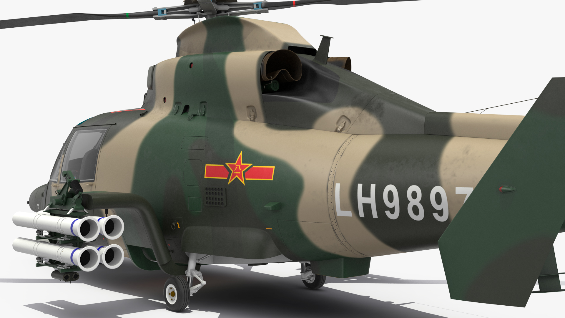 3D Military Harbin Z-9WZ with Missile Rigged
