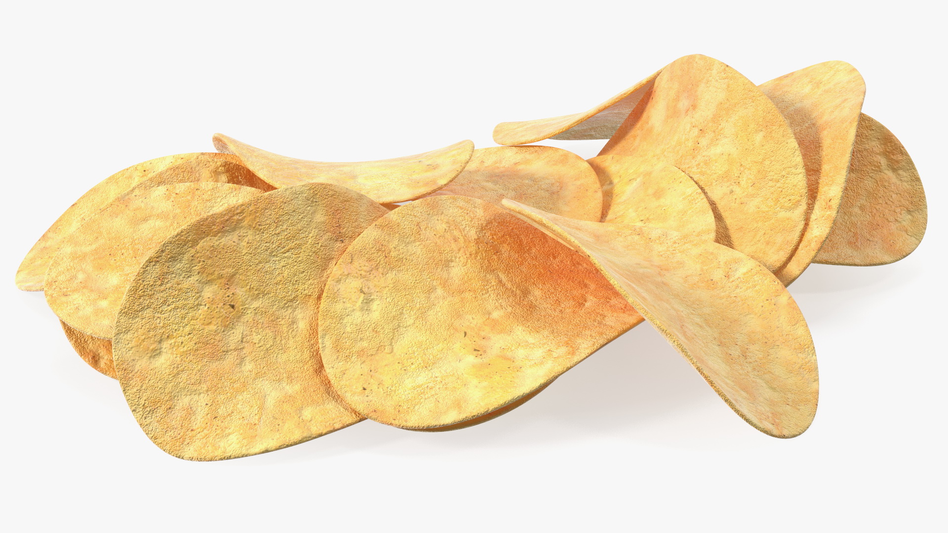 3D Bunch of Potato Chips
