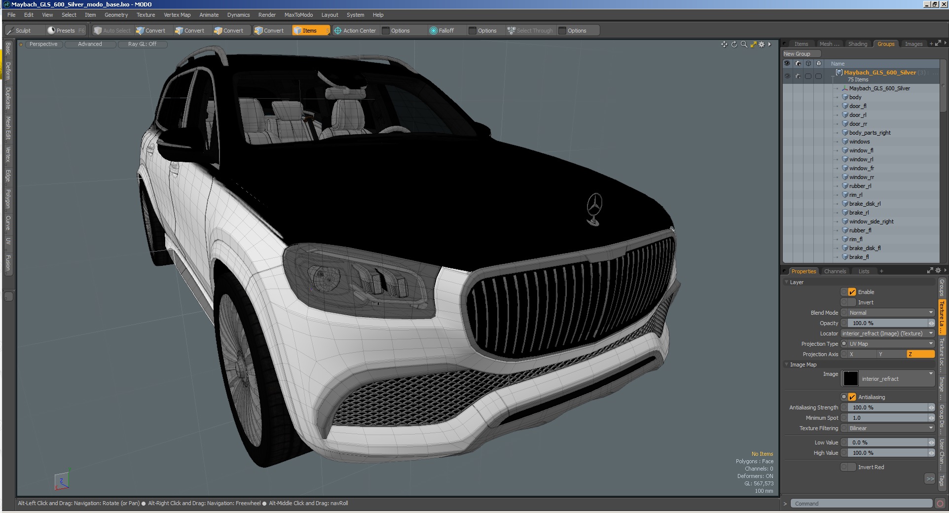 Maybach GLS 600 Silver 3D