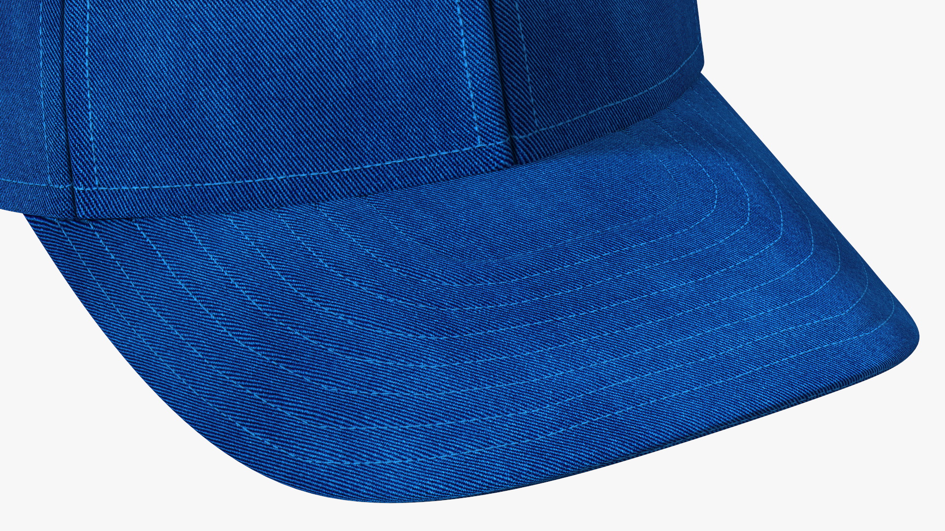 3D Baseball Cap Denim Blue model