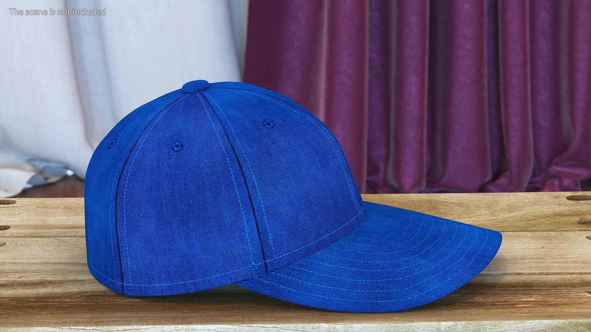 3D Baseball Cap Denim Blue model