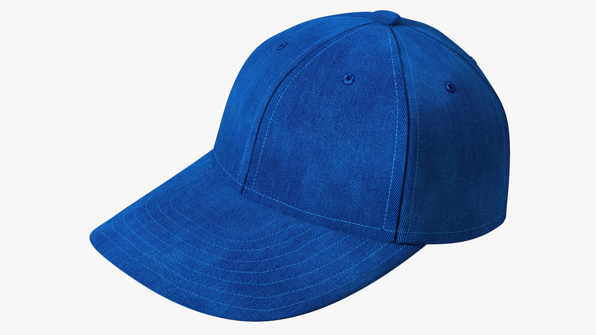 3D Baseball Cap Denim Blue model