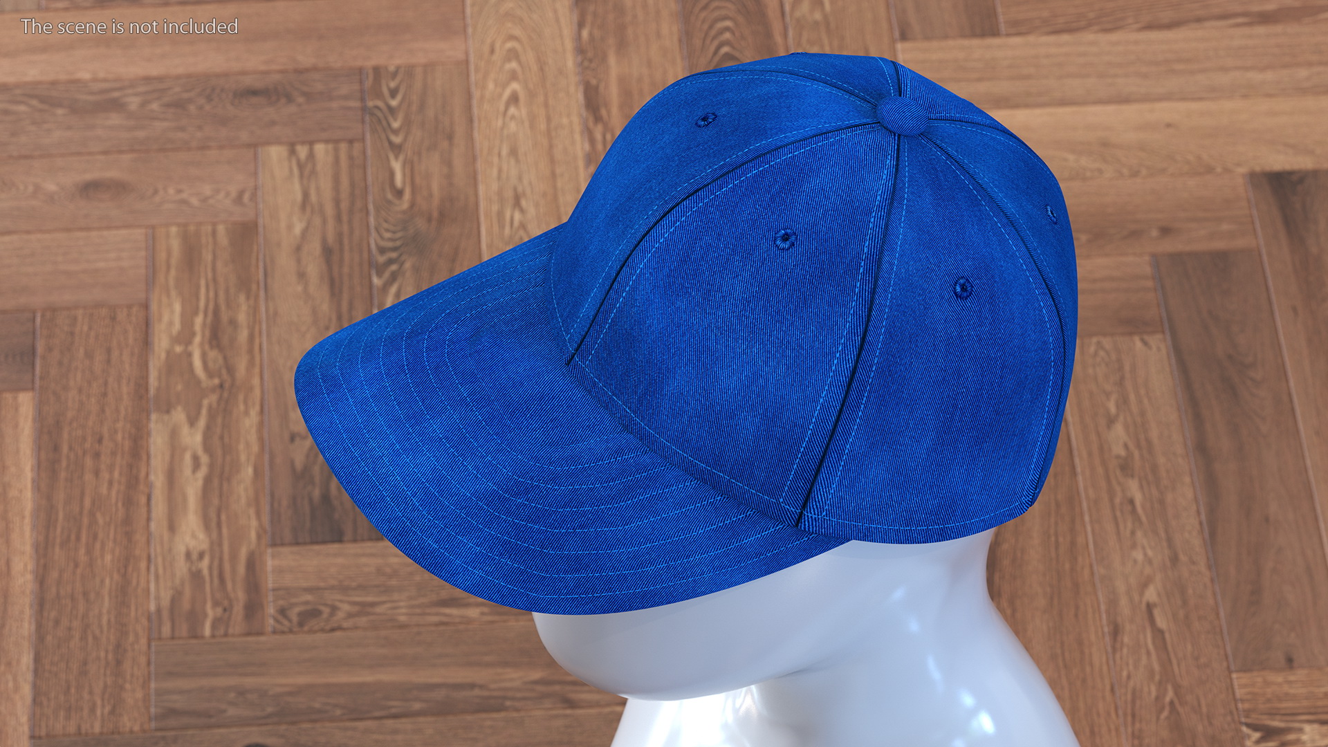 3D Baseball Cap Denim Blue model