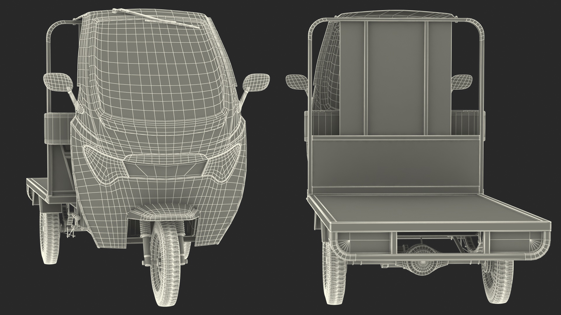 3D Three Wheeler Cargo Rickshaw model