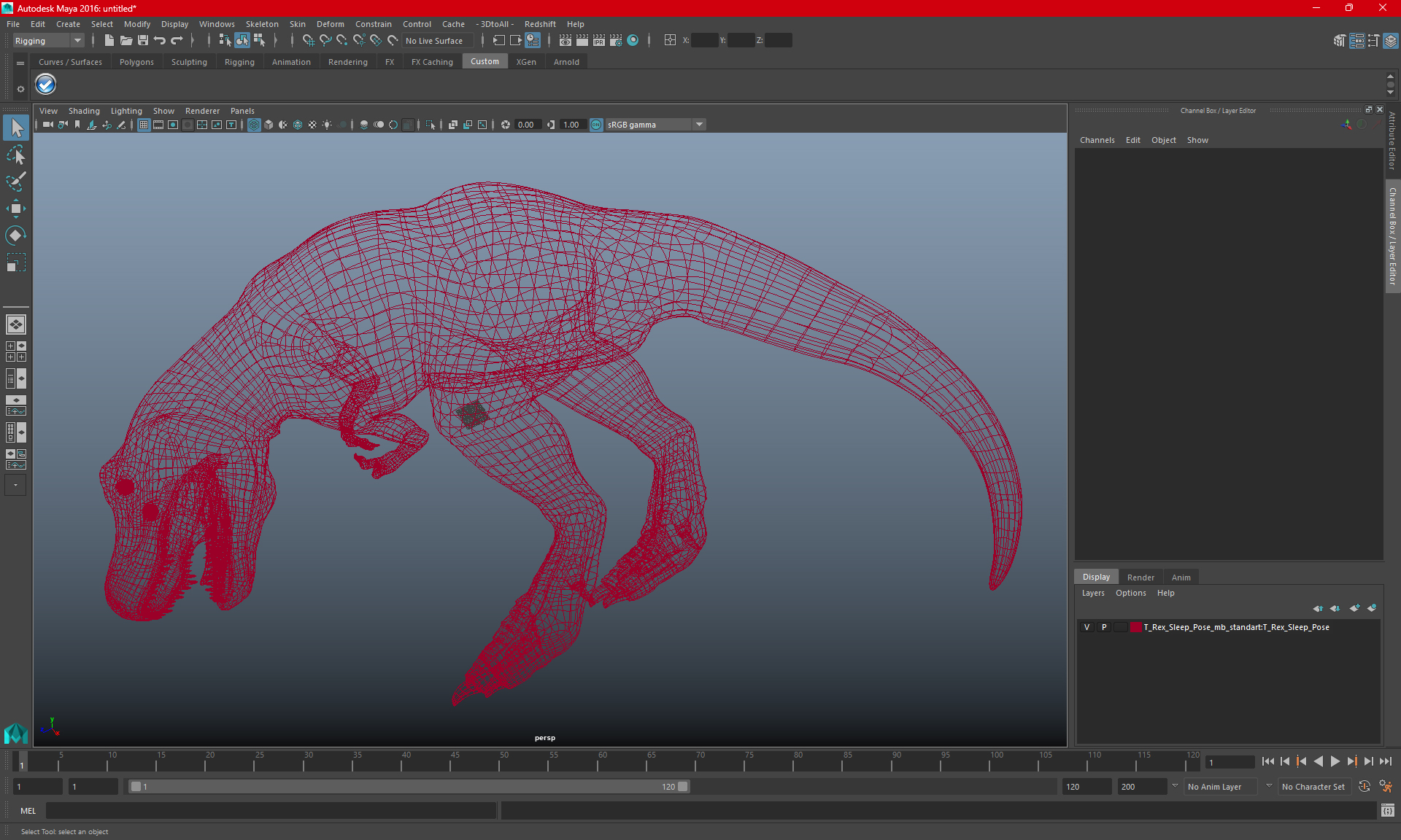 3D T Rex Sleep Pose